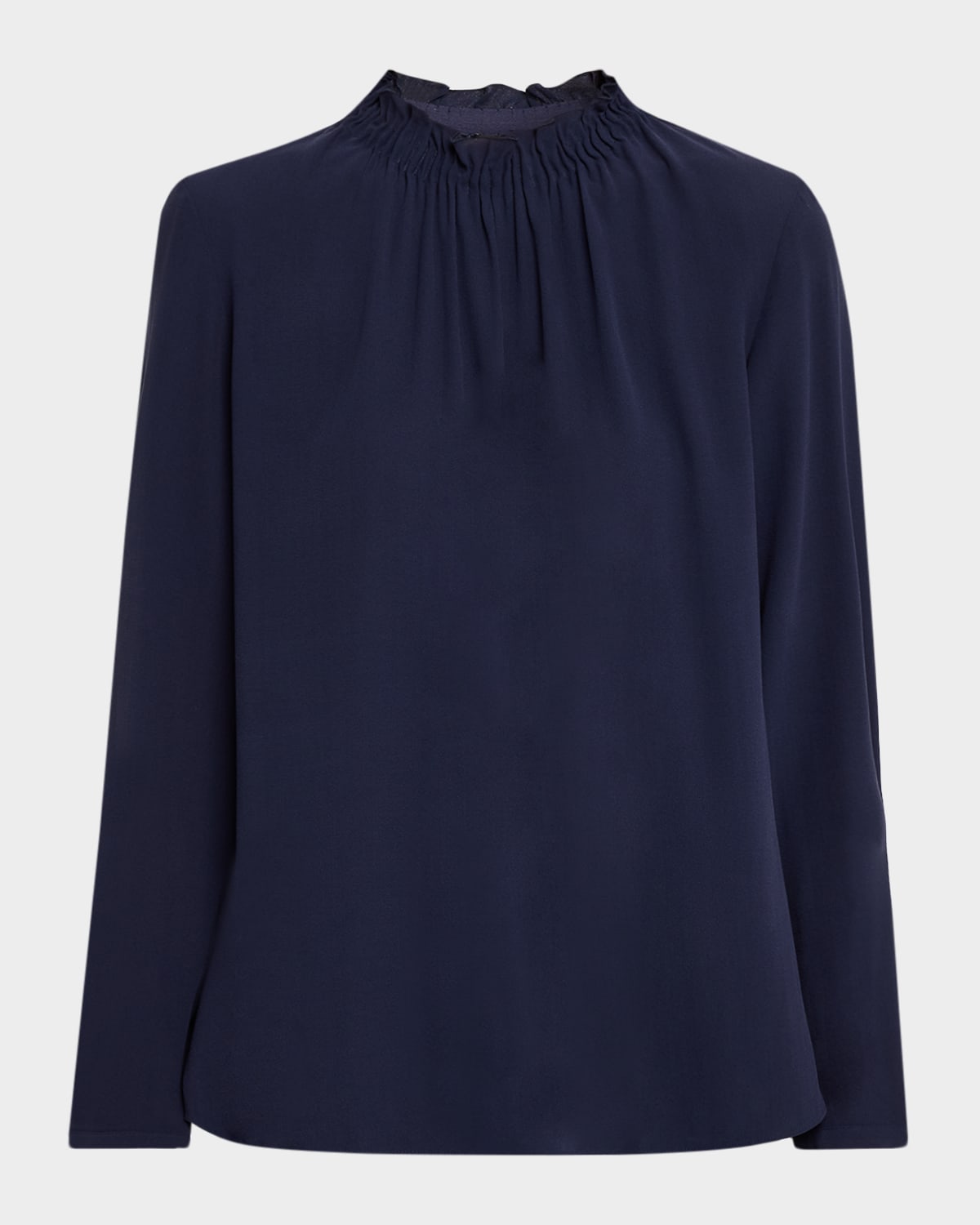 Eileen Fisher Missy Silk Georgette Blouse In Blue