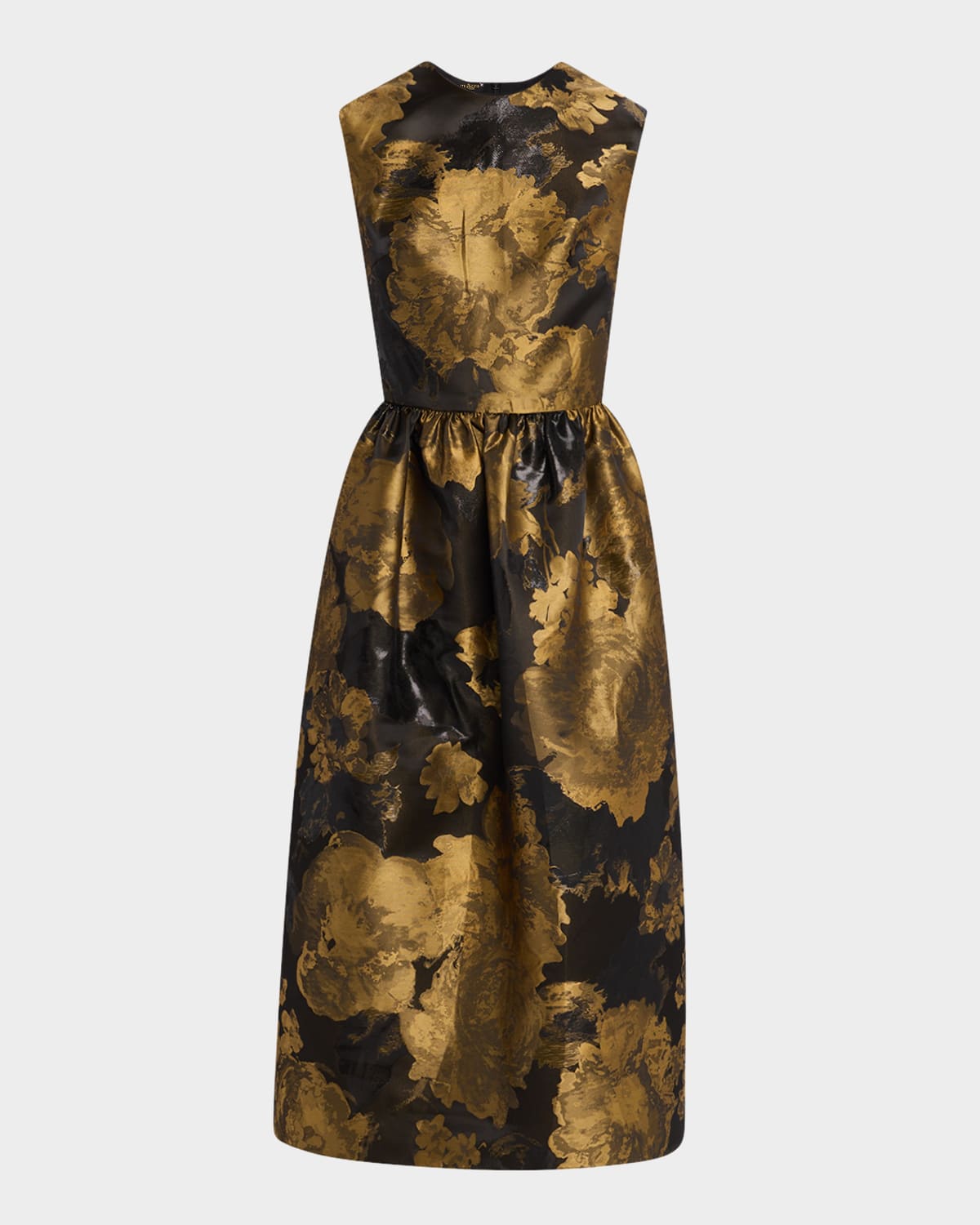 Reem Acra Sleeveless Abstract Jacquard Midi Dress