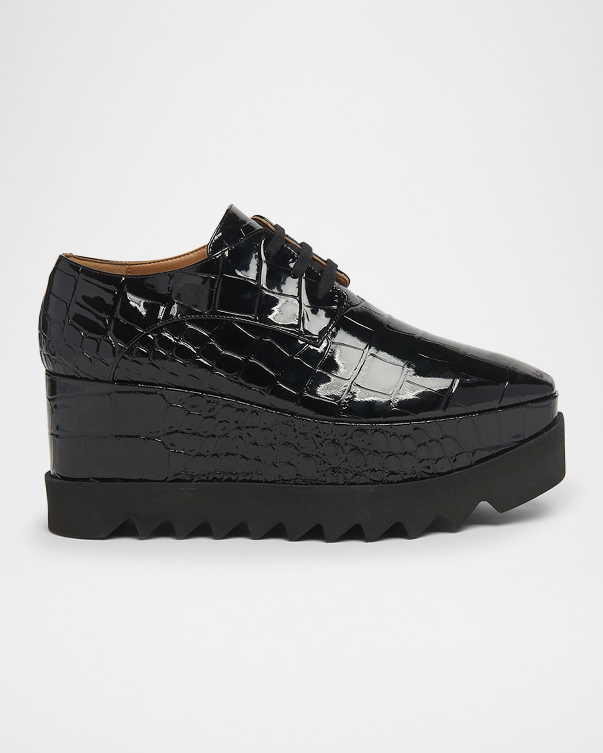 Stella Mccartney Elyse Croc-embossed Patent Platform Loafers In Animal Print