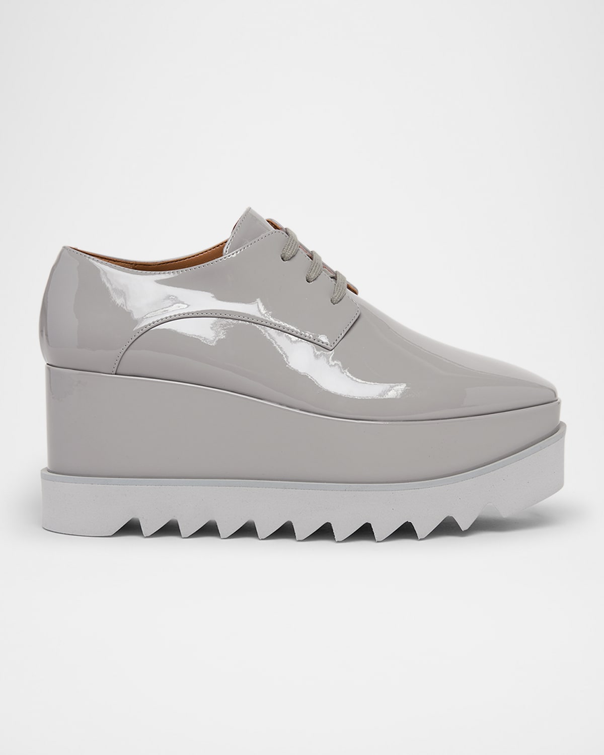 Stella Mccartney Sneak-elyse Toothed-sole Platform Sneakers In Gray