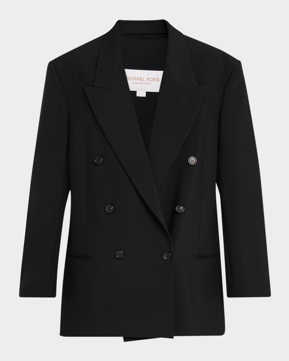 Michael Kors Shawn Double-breasted Blazer In Black