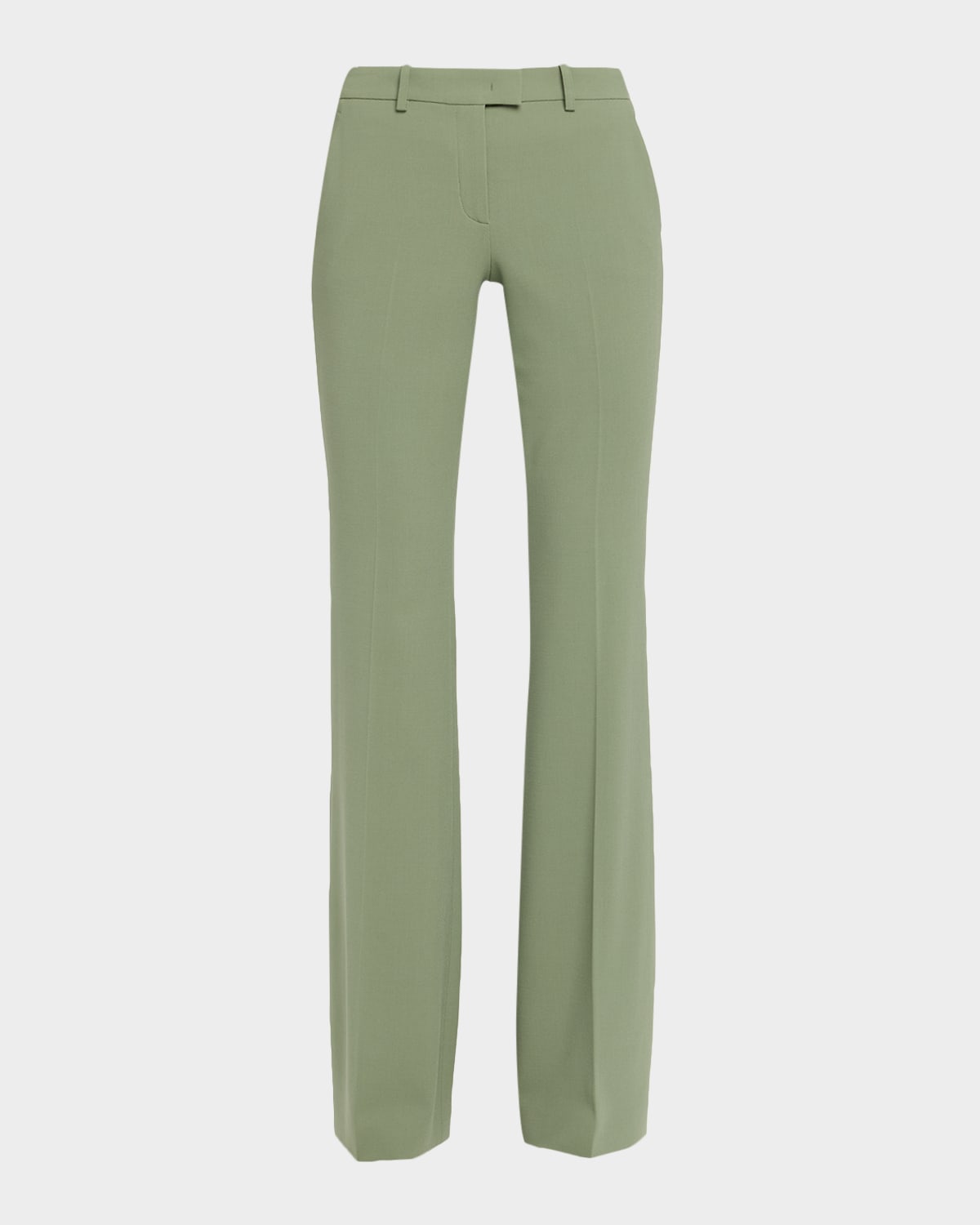 Michael Kors Haylee Stretch Wool Flare Trousers In Green