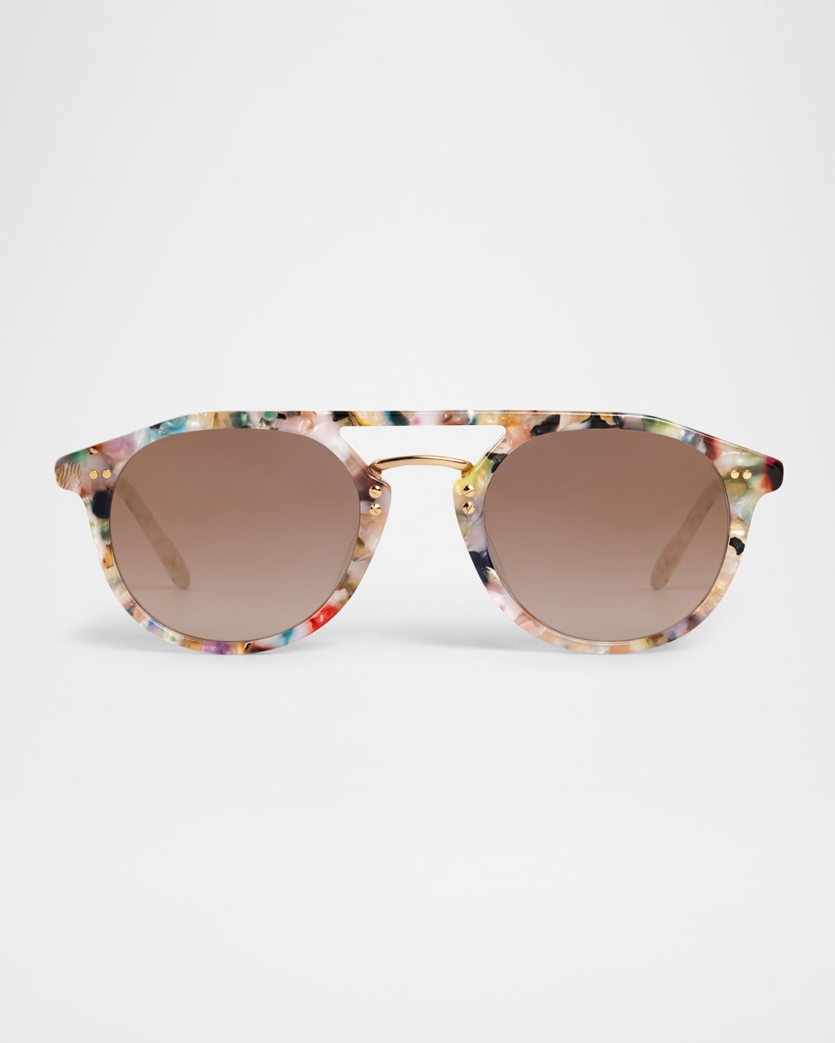 Krewe Markle Acetate & Stainless Steel Round Sunglasses