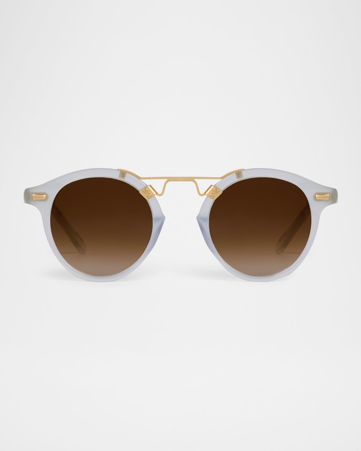 Krewe St. Louis Acetate & Stainless Steel Round Sunglasses In Brown