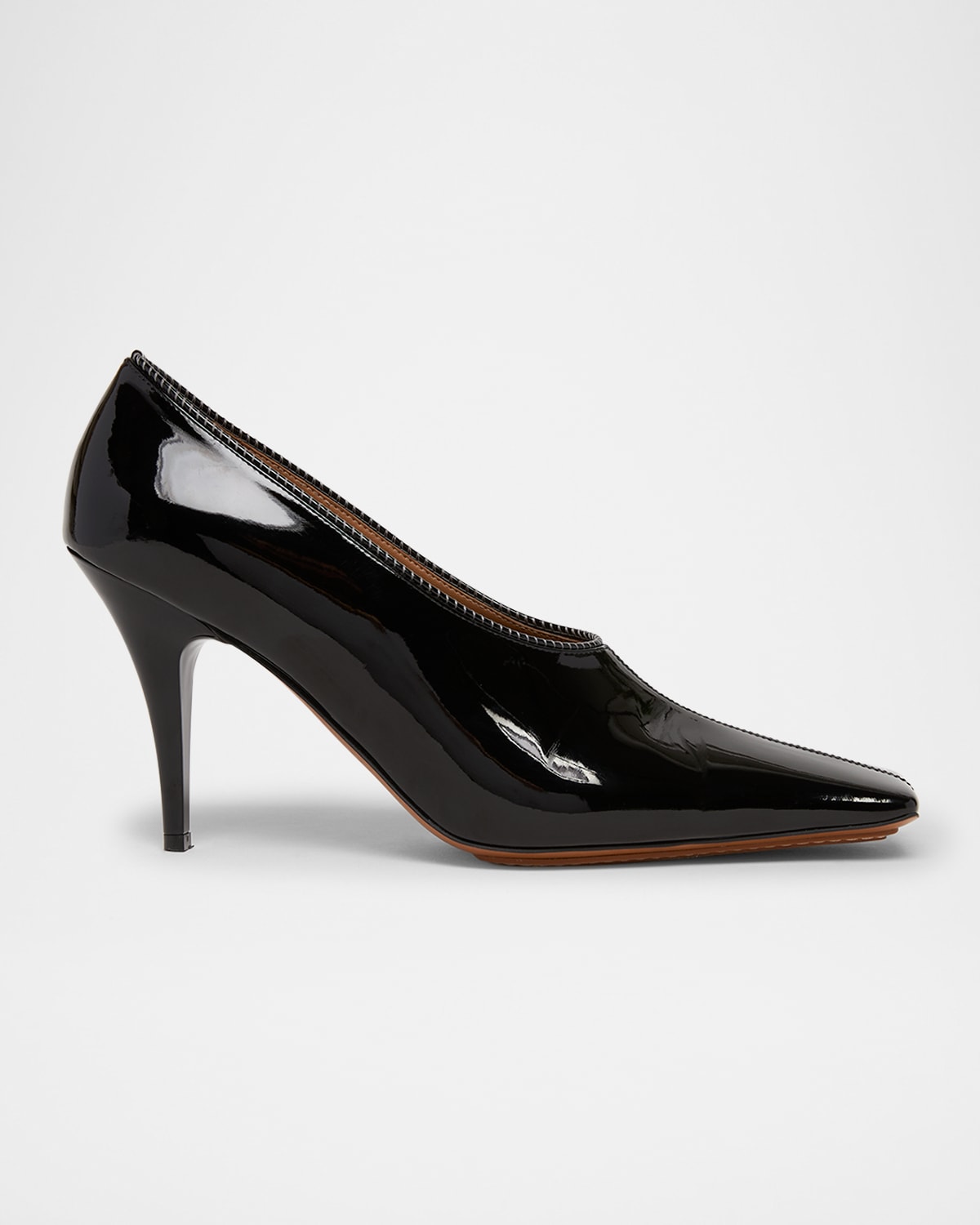 Stella Mccartney 95mm Square-toe Patent Pumps In Black