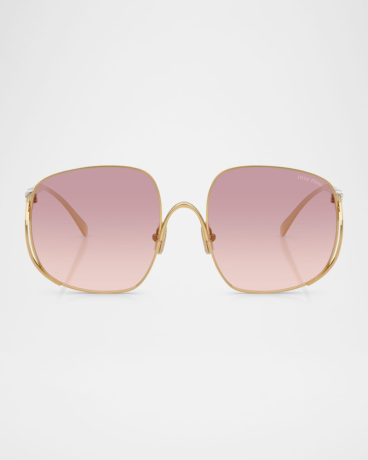 Miu Miu Mu A57s 57mm Gradient Square Sunglasses In Gold