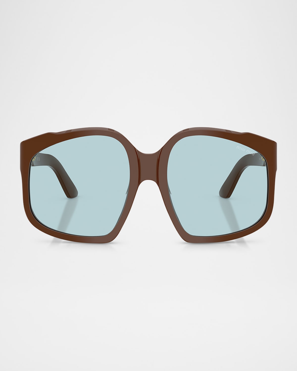 Miu Miu Womens Brown Mu A07s Irregular-frame Acetate Sunglasses In Brown