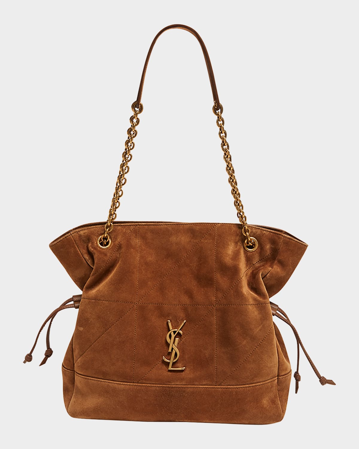 Saint Laurent Jamie 4.3 Medium Ysl Tote Bag In Suede In Orange