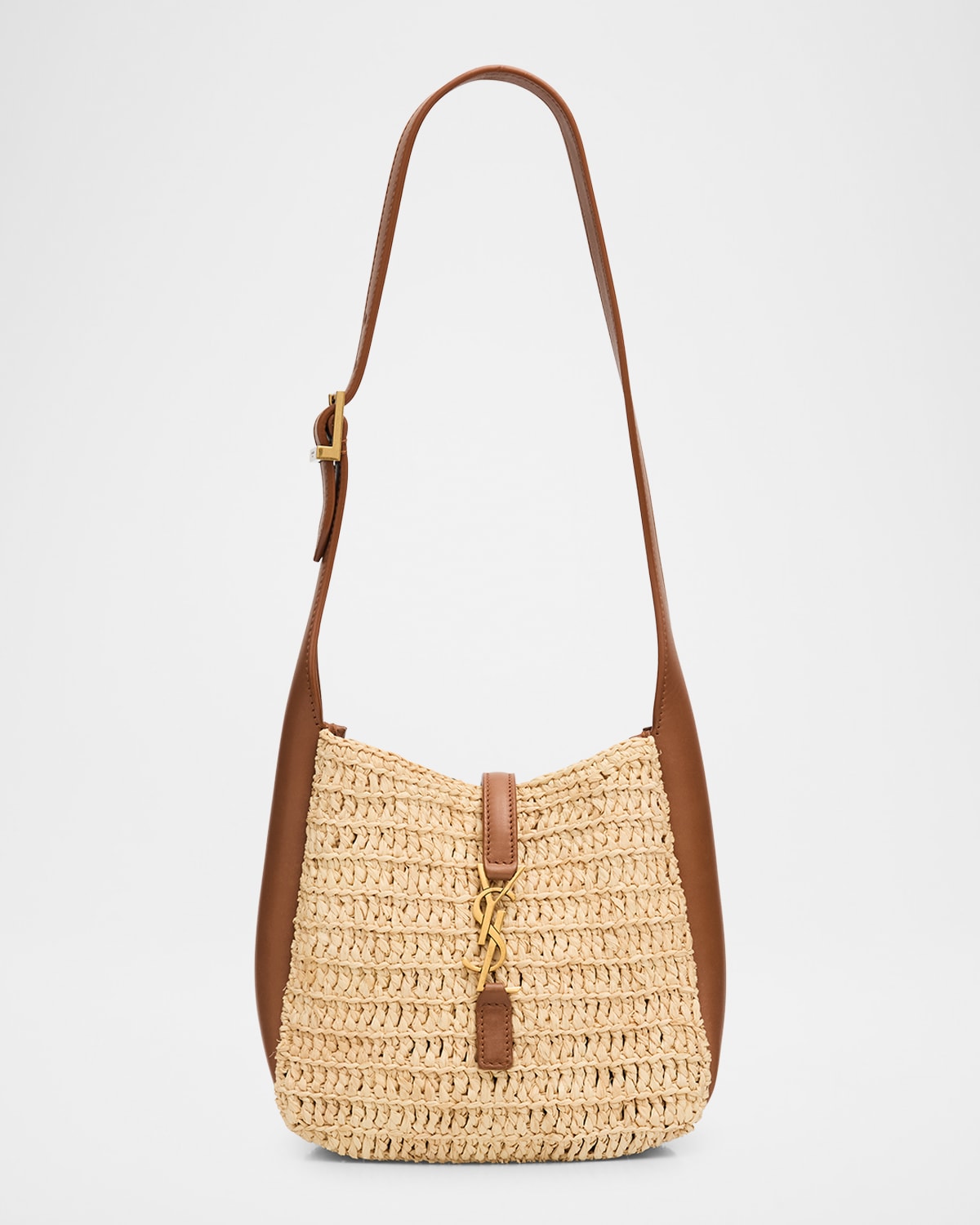 Saint Laurent Le 5 A 7 Ysl Baby Hobo Bag In Raffia