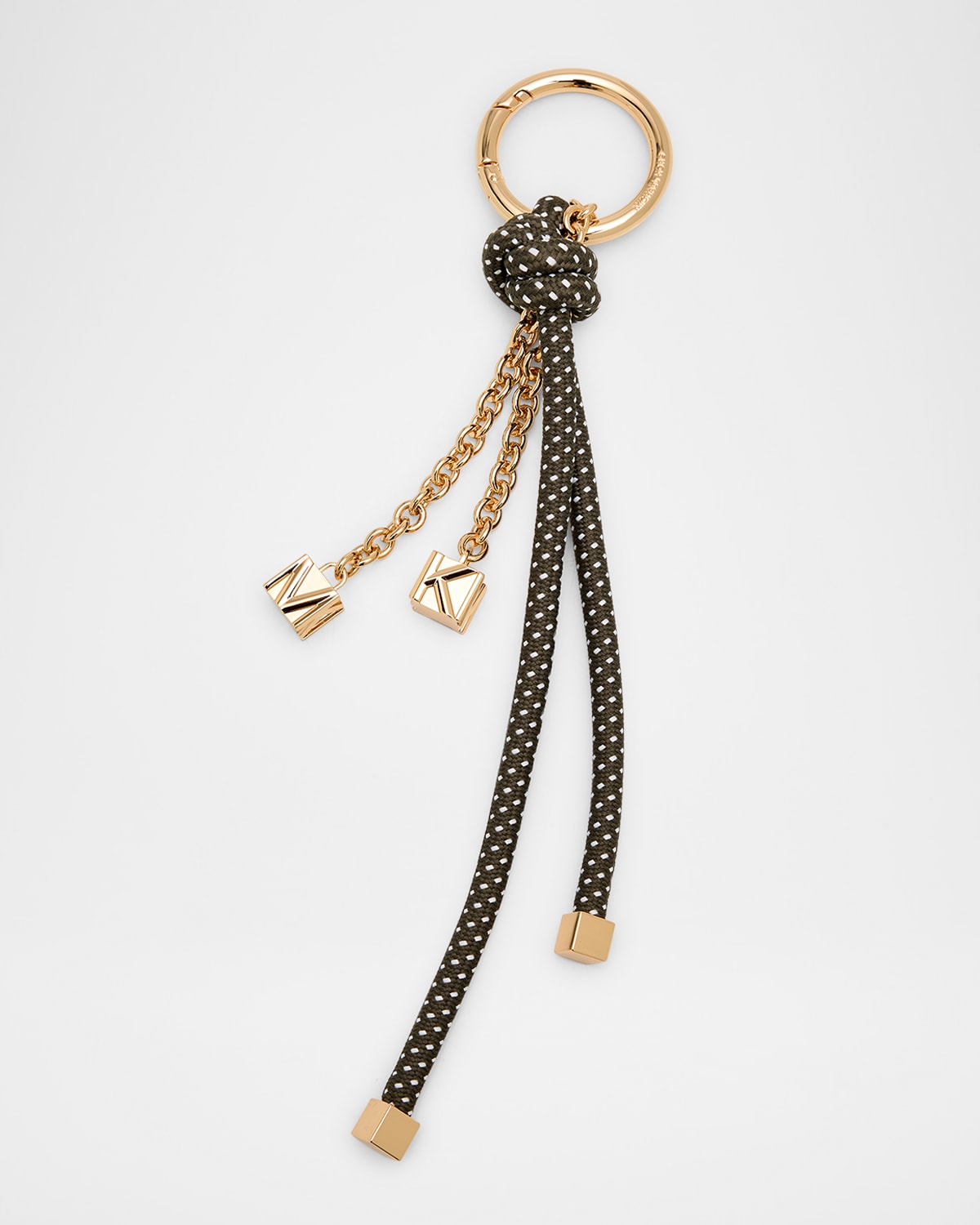 Michael Michael Kors Speckled Cord & Logo Bead Bag Charm In Green