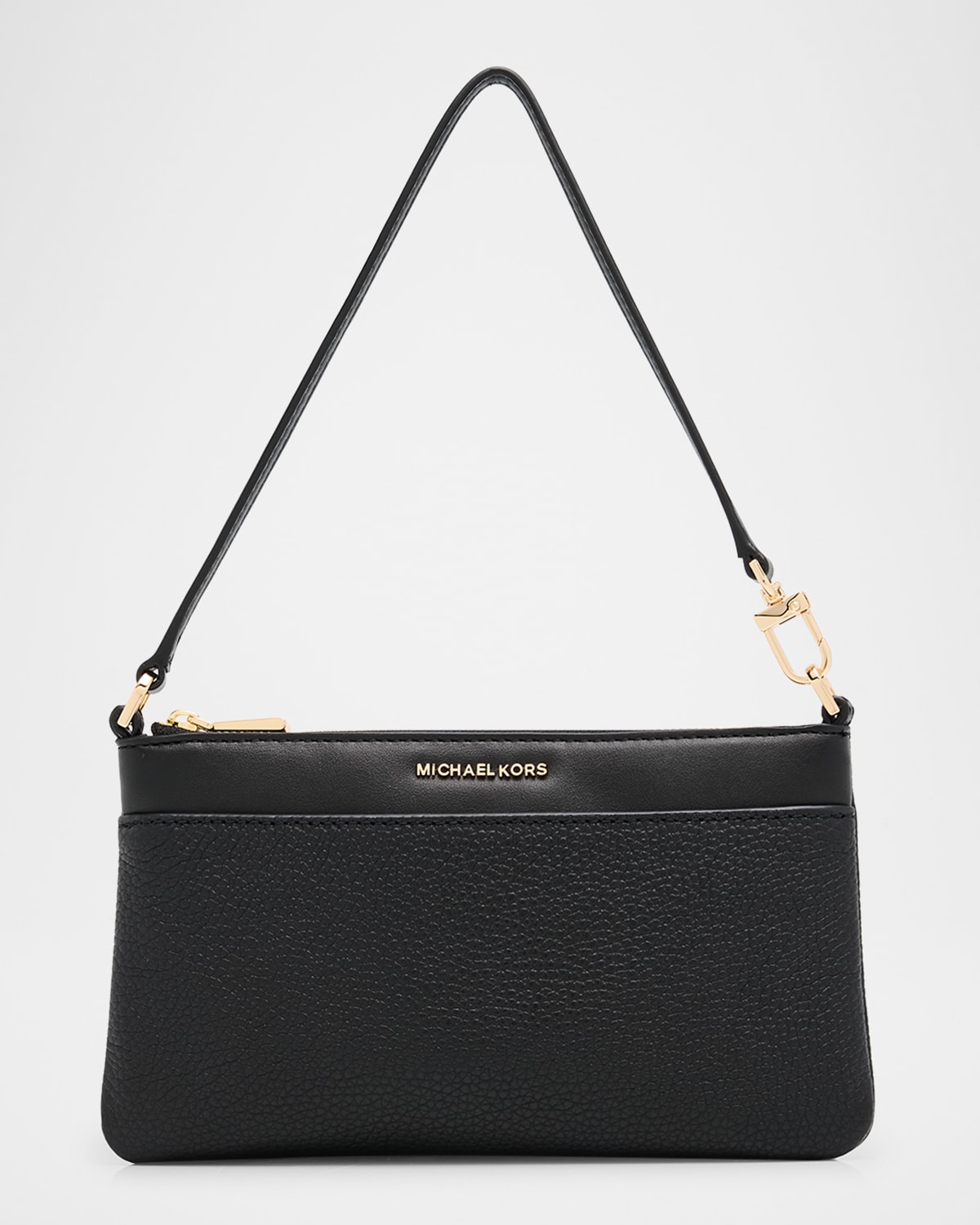 Michael Michael Kors Jet Set Medium Leather Wristlet In Black