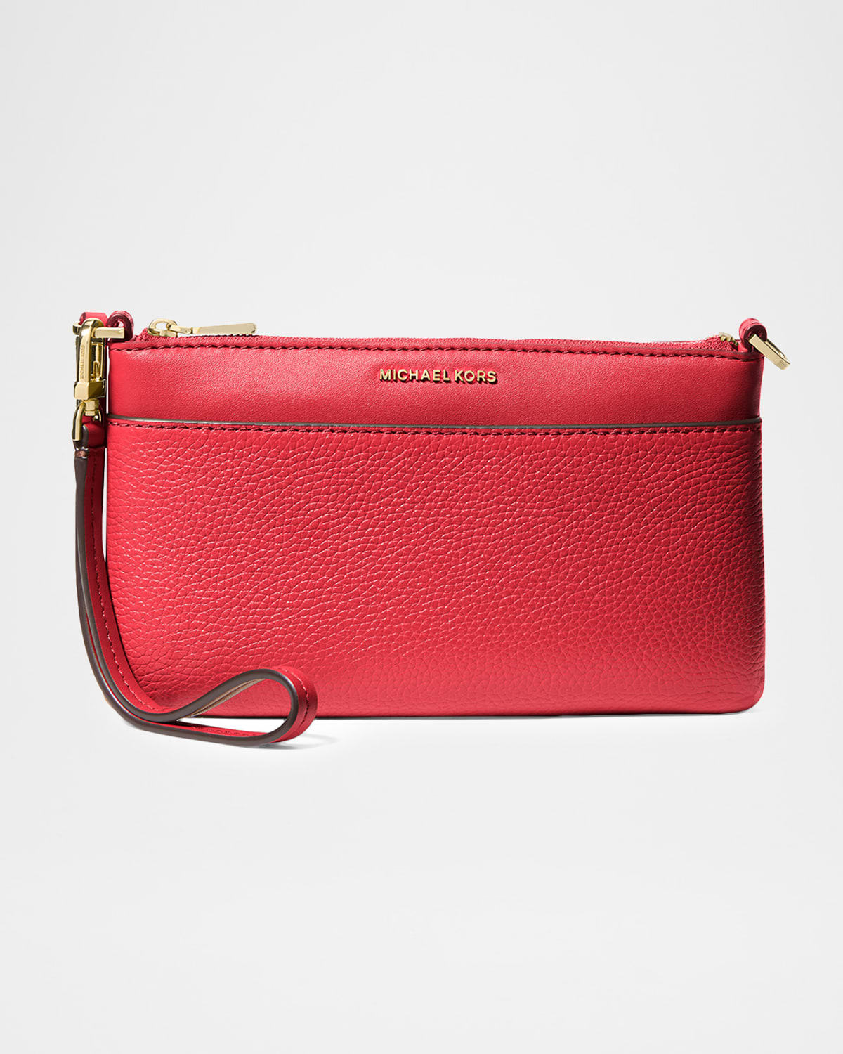 Michael Michael Kors Jet Set Medium Leather Wristlet In Red