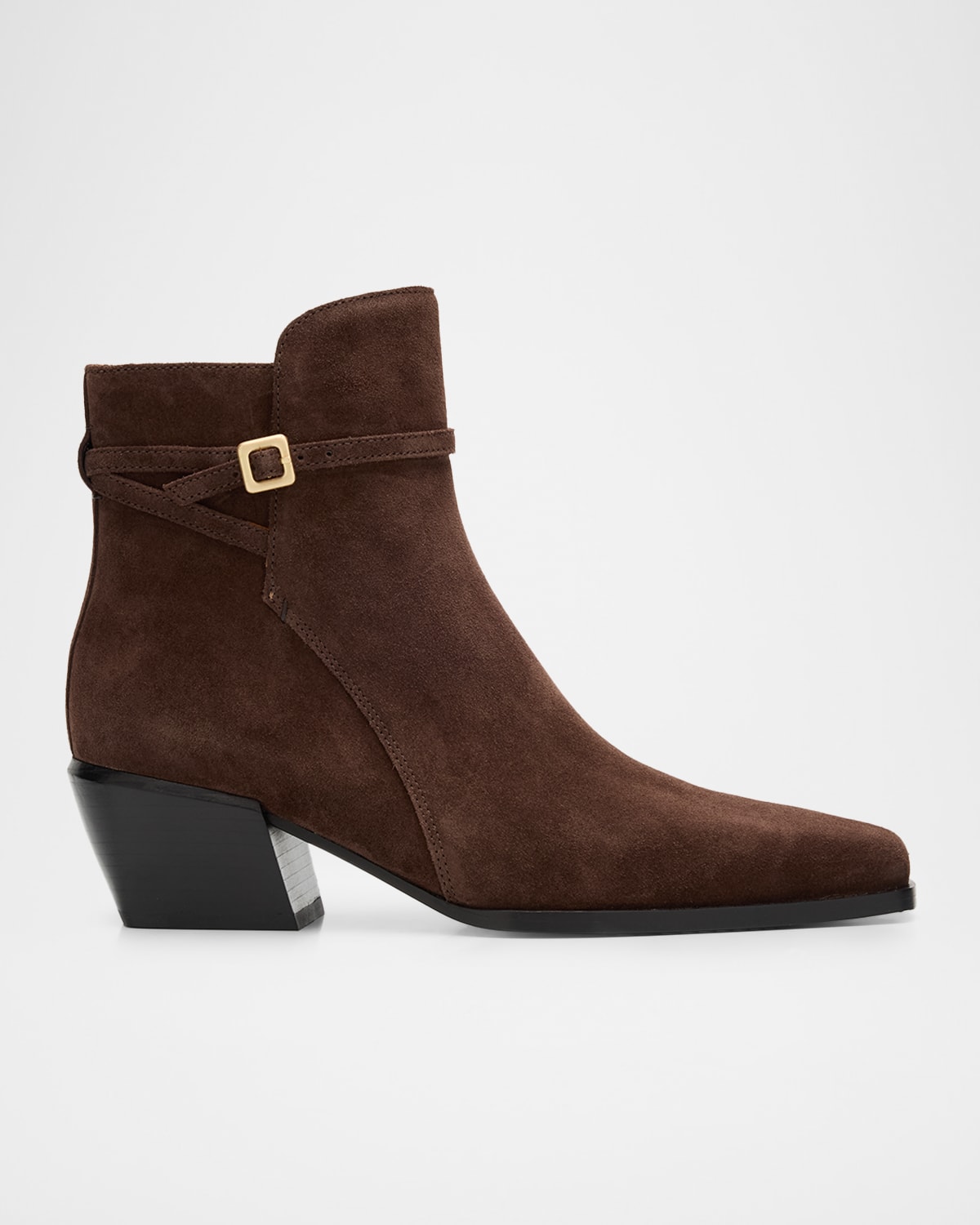Rag & Bone Joni Suede Buckle Ankle Boots In Brown