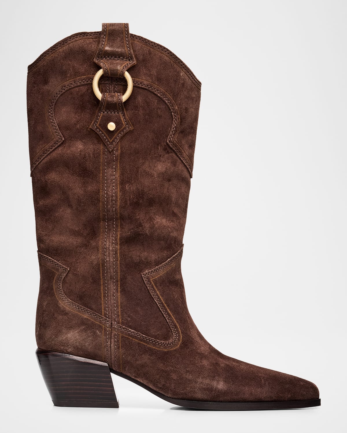 Rag & Bone Joni Suede Cowboy Boots In Brown