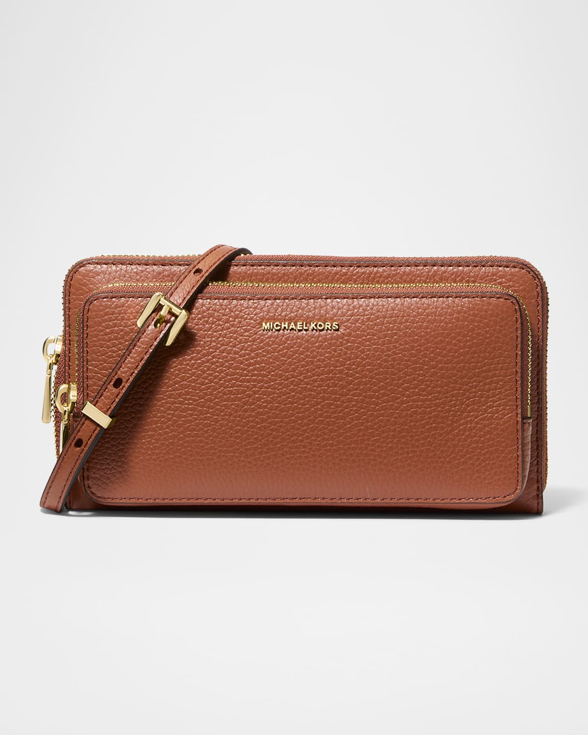 Michael Michael Kors Jet Set Large Leather Continental Crossbody Bag In Brown