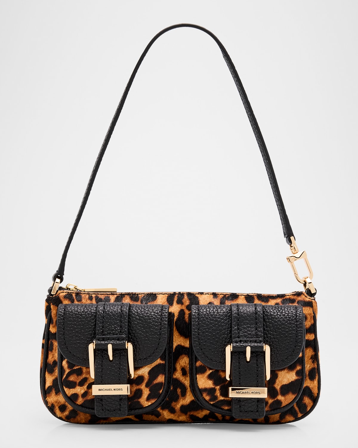 Michael Michael Kors Zoe Small Leopard-print Calf Hair Shoulder Bag In Yellow