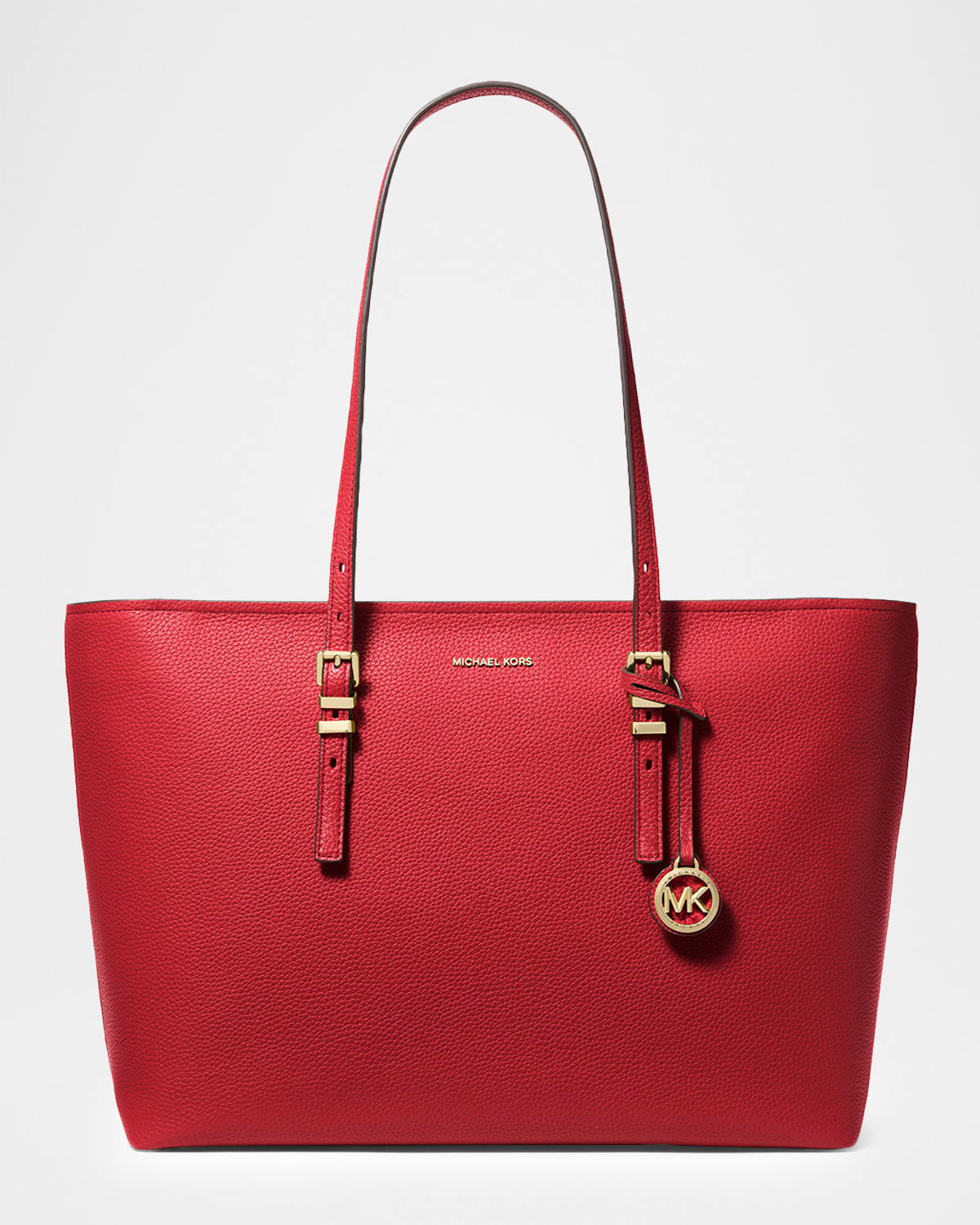 Michael Michael Kors Quinn Large Pebbled Leather Tote Bag In Red