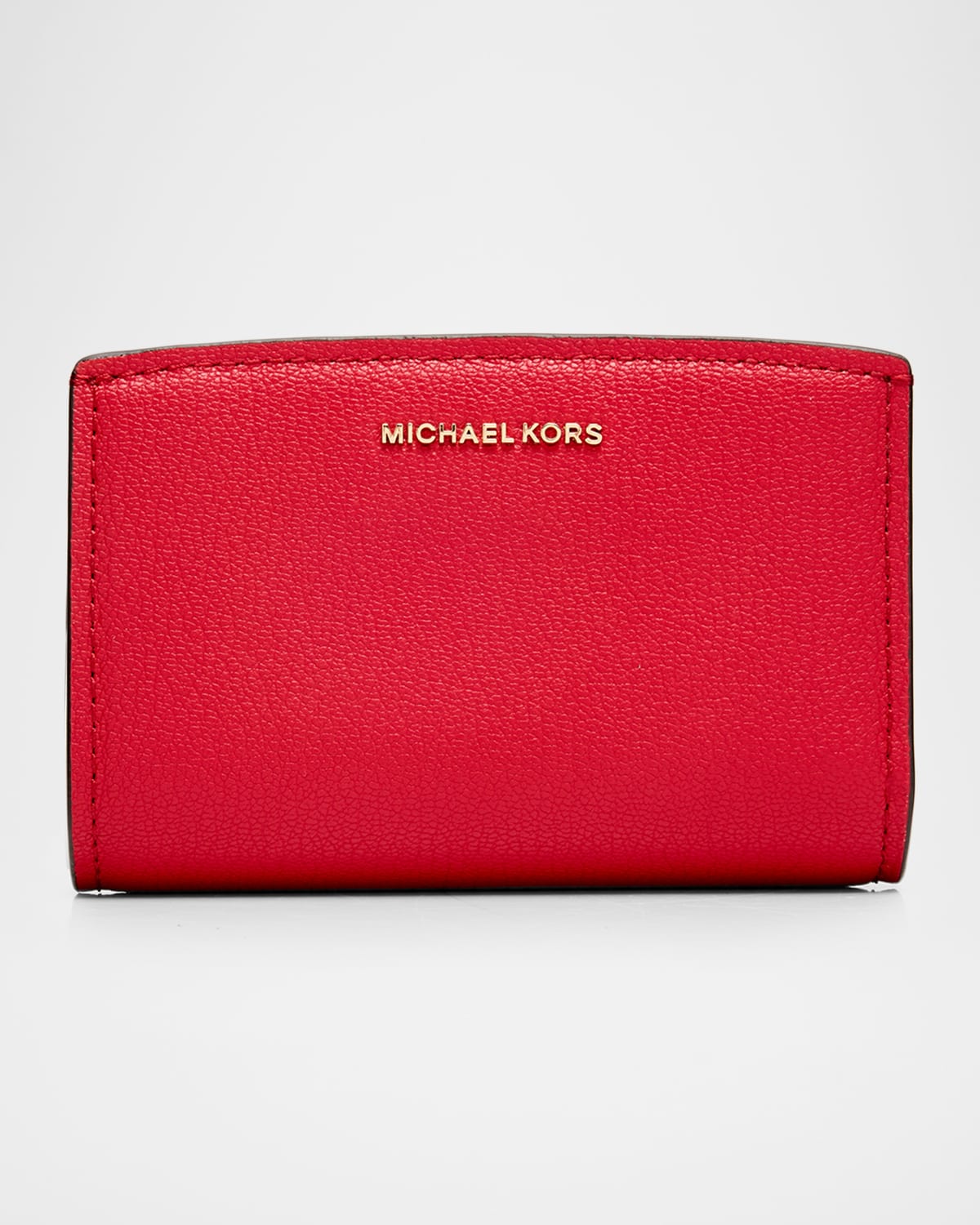 Michael Michael Kors Bryant Medium Bifold Pebbled Leather Wallet In Red