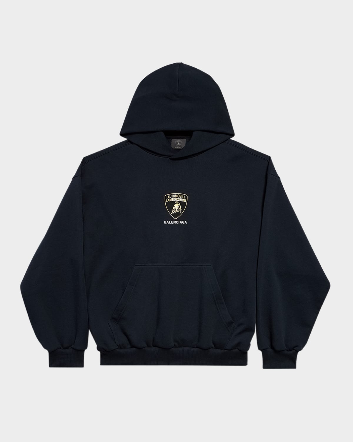 Balenciaga Black Hoodie With Fixed Hood And Logo Print On The Front In Cotton Man In Black
