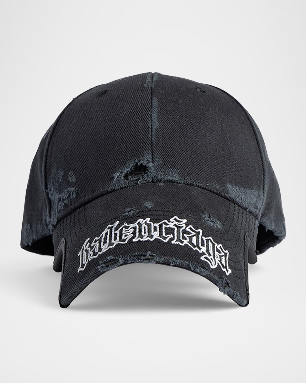 Balenciaga Blackletter Script Logo Baseball Cap In Black
