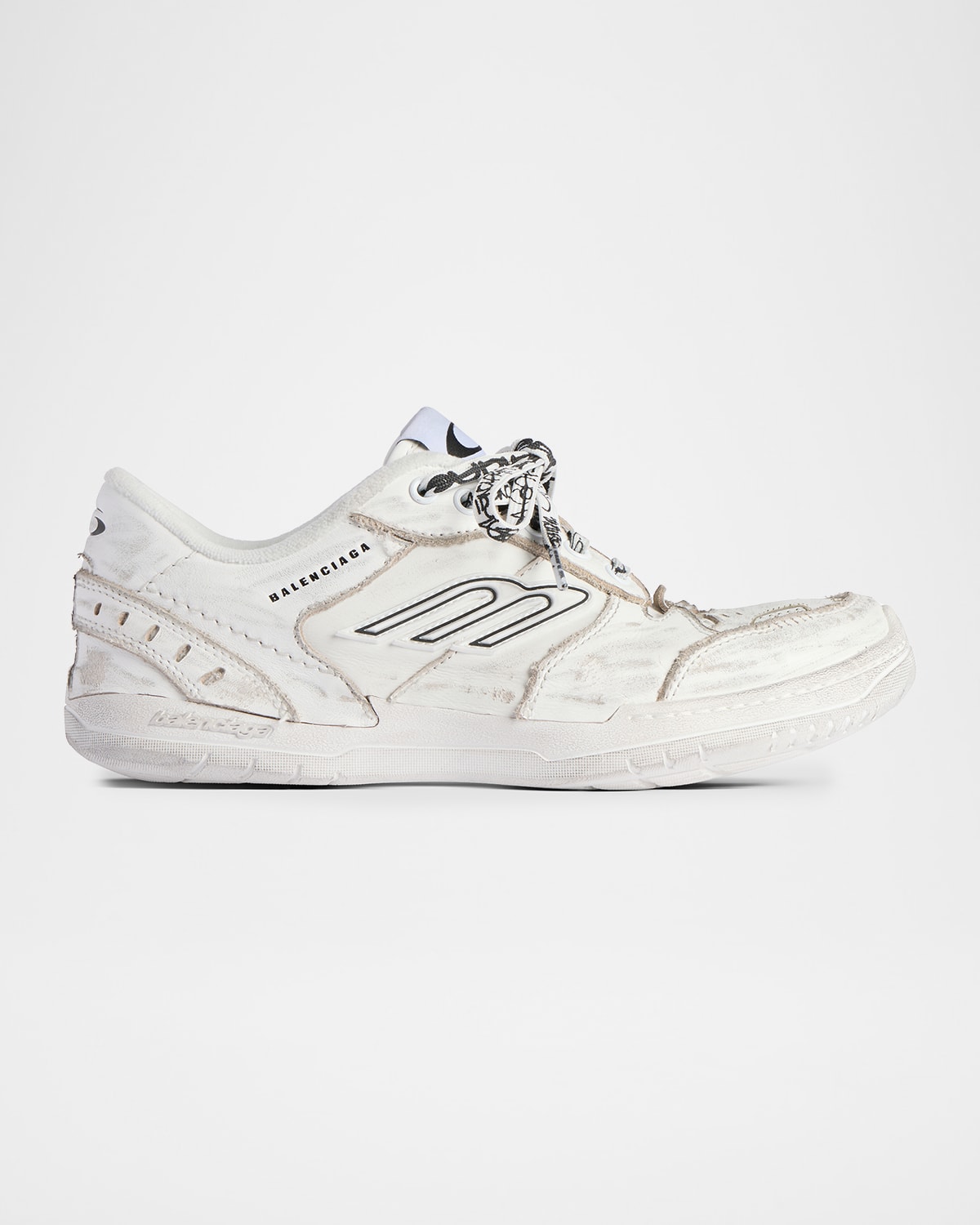 Balenciaga Hamptons Leather Low-top Sneakers In White