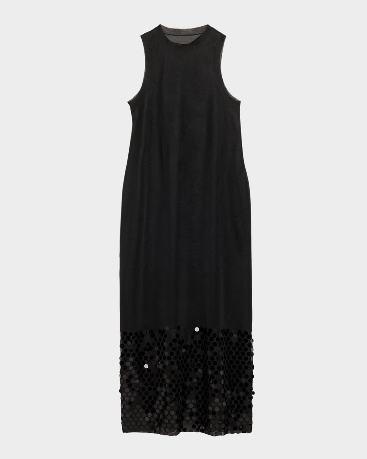 Zankov Molly Sequined-hem Mesh Maxi Dress In Black