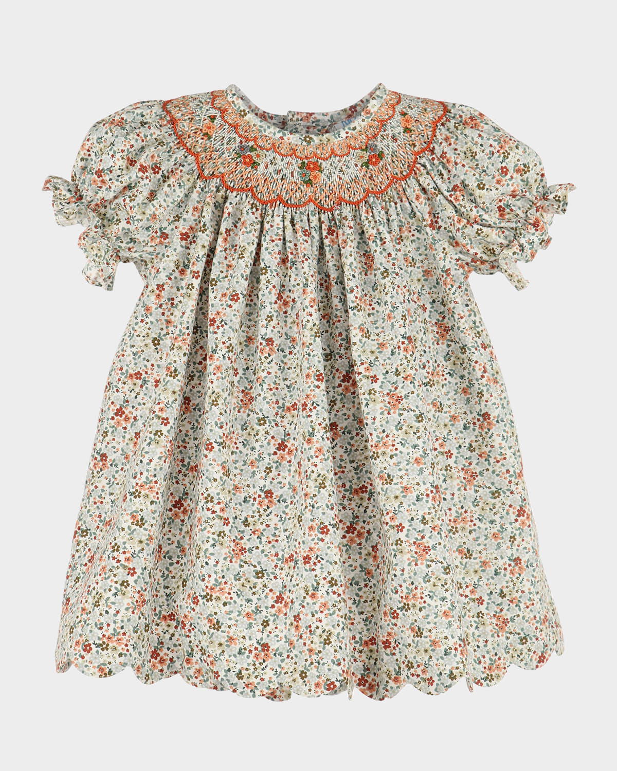 Luli & Me Girl's Autumn Glow Smocked Bishop Dress