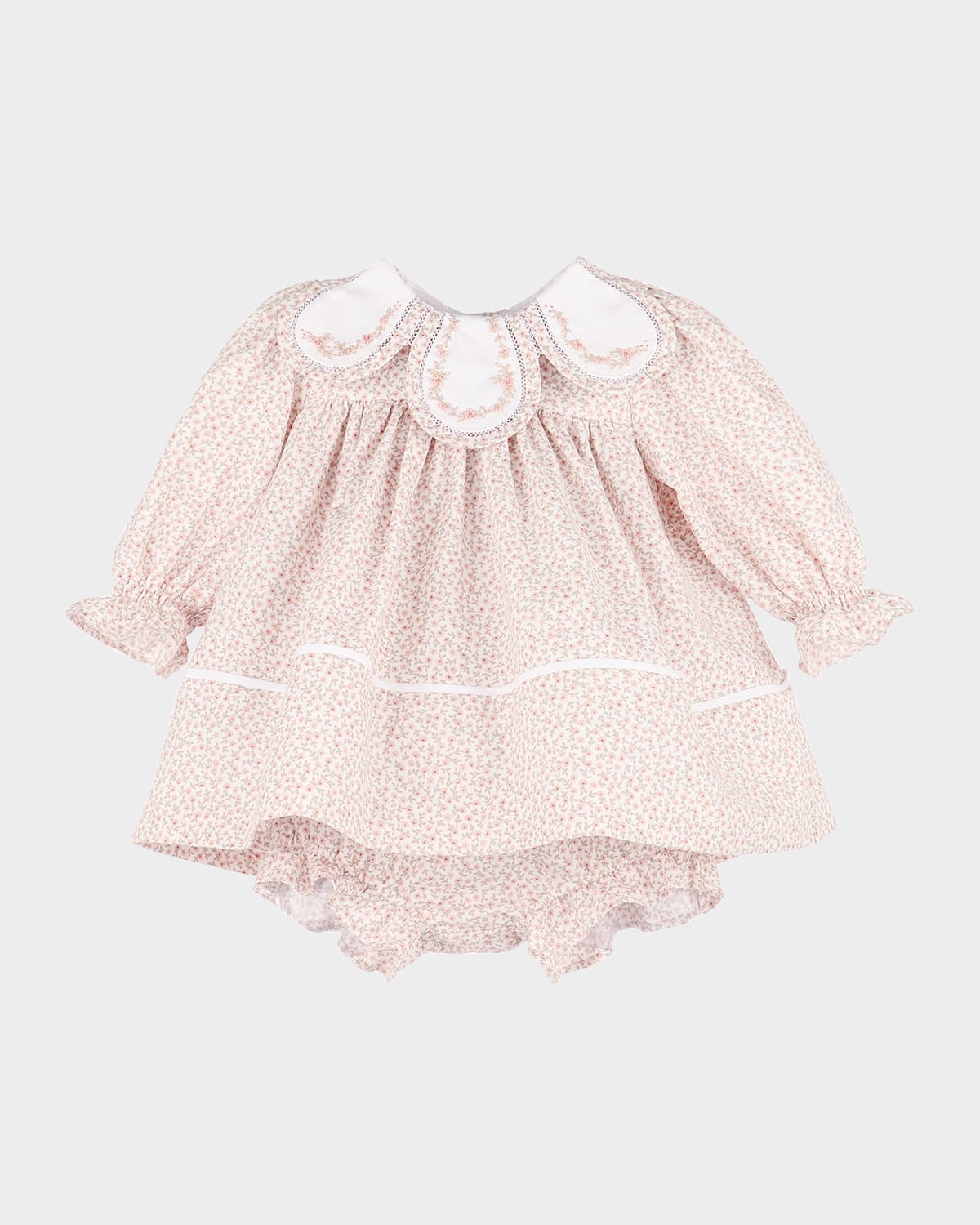 Luli & Me Girl 's Floral Cotton Petal Float Dress & Bloomers, Size 12M-3