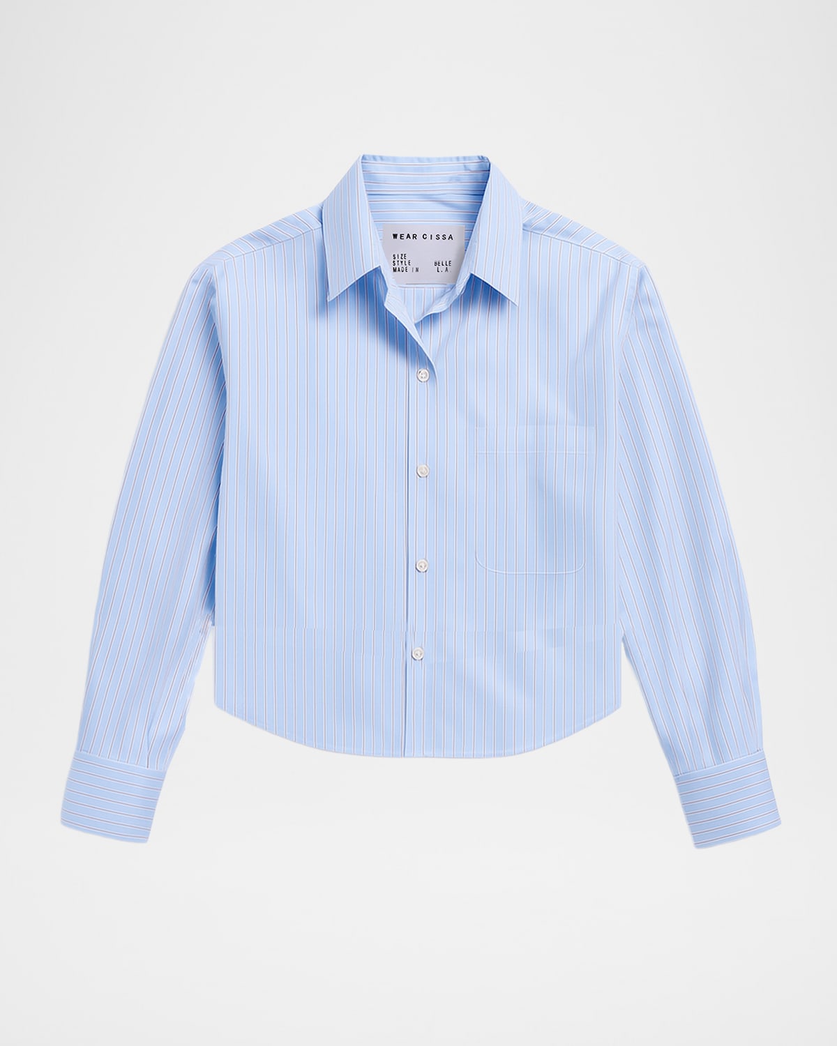 Cissa The Belle Striped Button-front Shirt In Blue