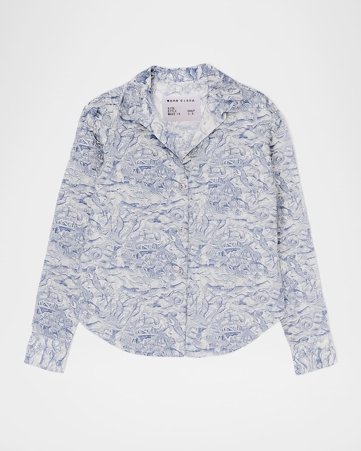 Cissa The Daily Button-front Shirt In Blue