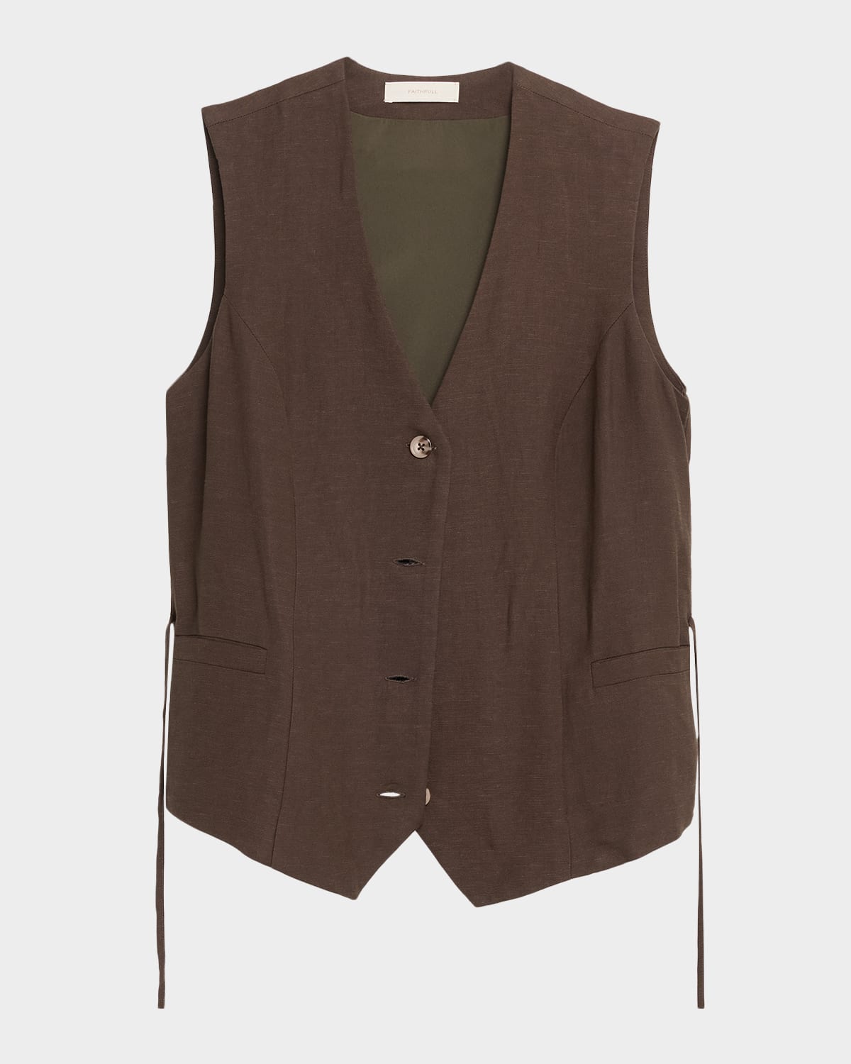 Faithfull The Brand Eva Linen-blend Vest In Green