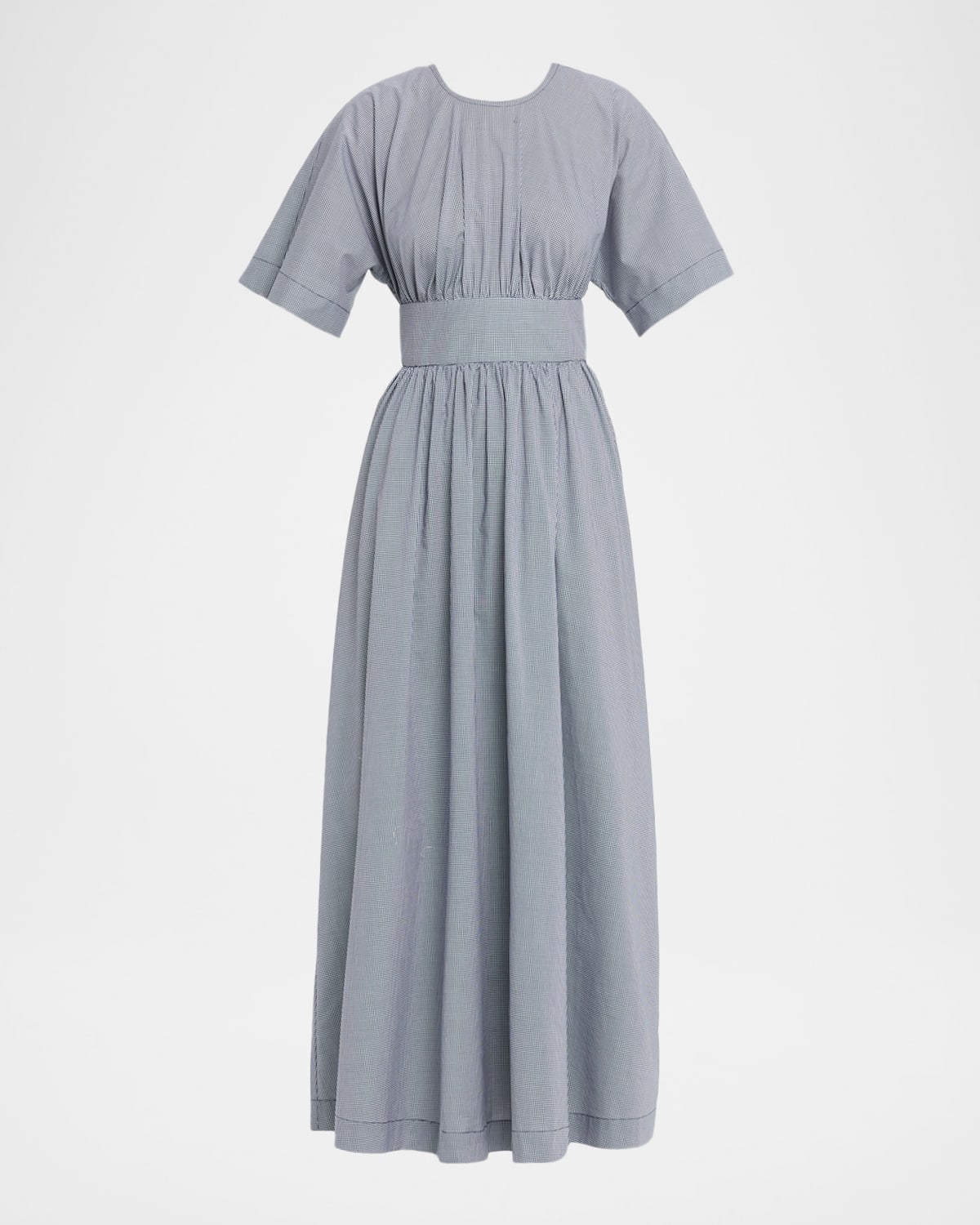 Faithfull The Brand Oda Gingham Maxi Dress In Blue