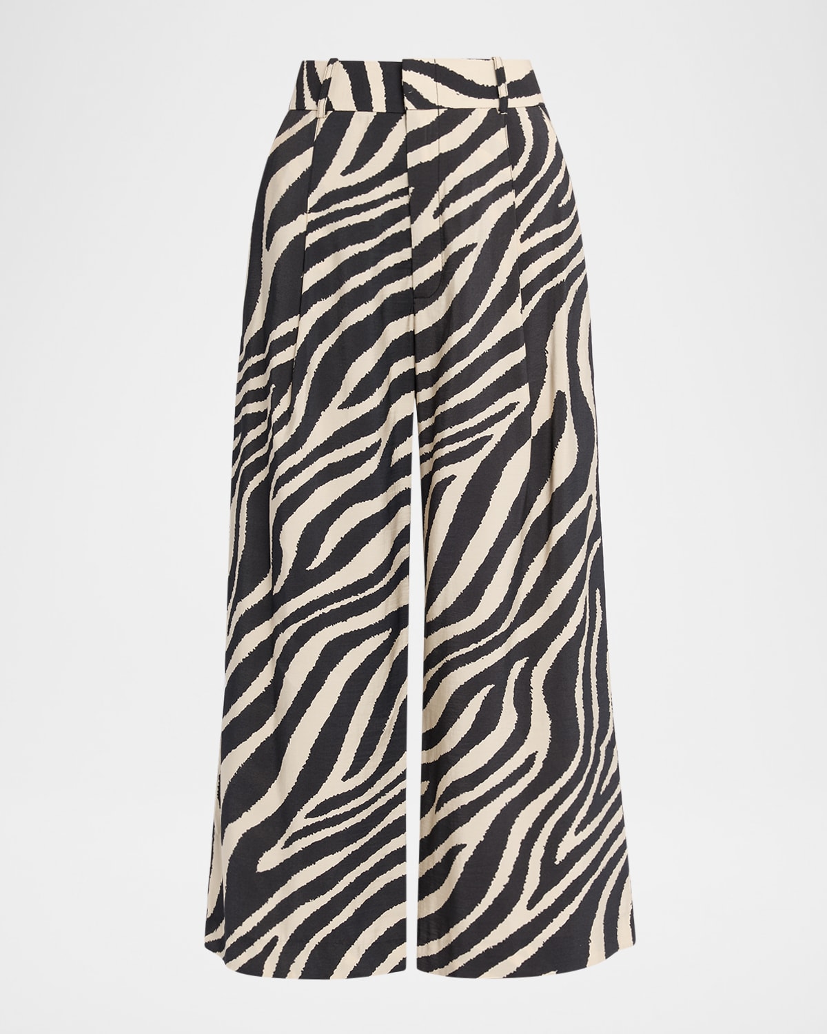 Smythe Zebra Cropped Pleated Trousers In Black