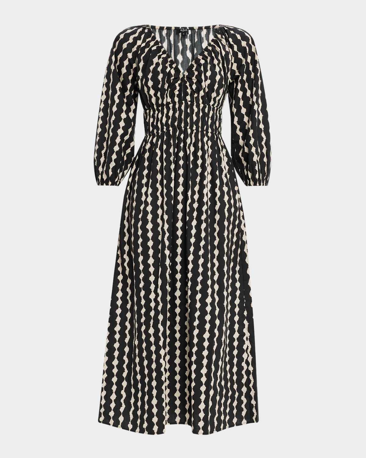 Paio Blouson-Sleeve Midi Dress