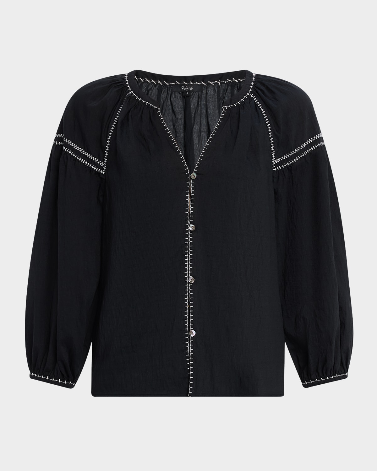 Rails Vasia Button-front Blouse In Black