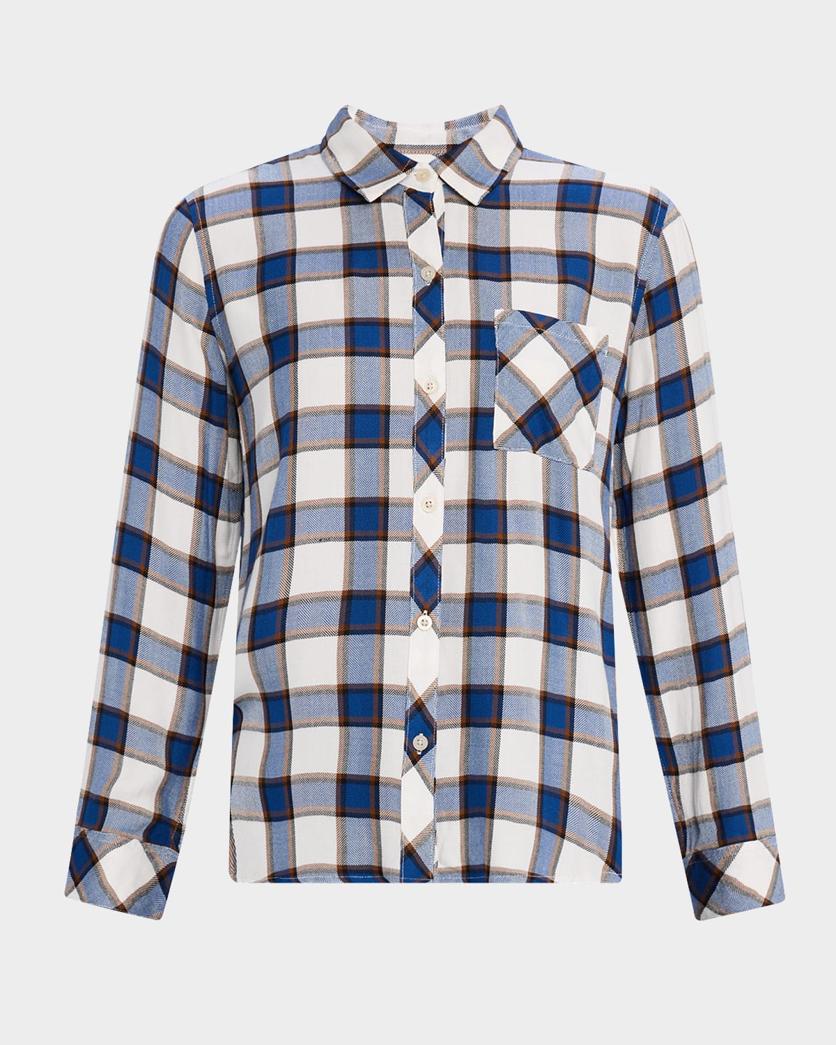 Rails Hunter Plaid Button-front Shirt In Blue