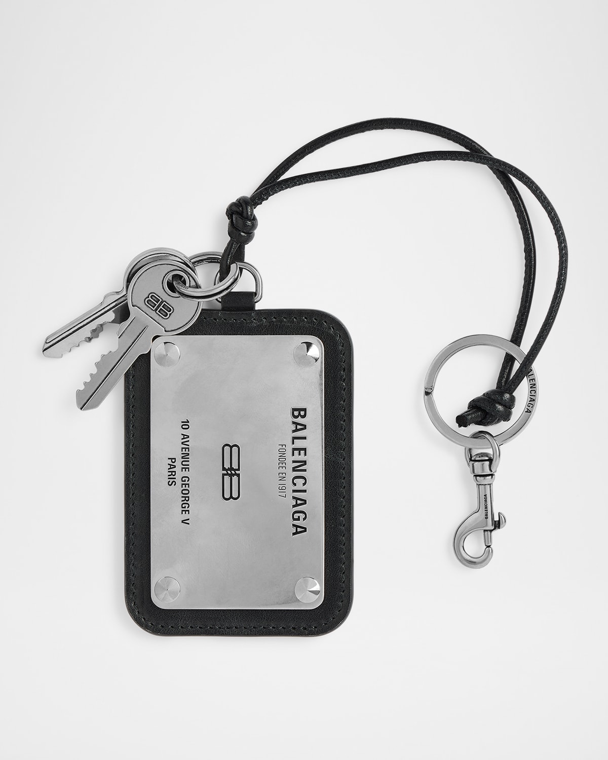 Men's Logo Plate Keychain with Charms