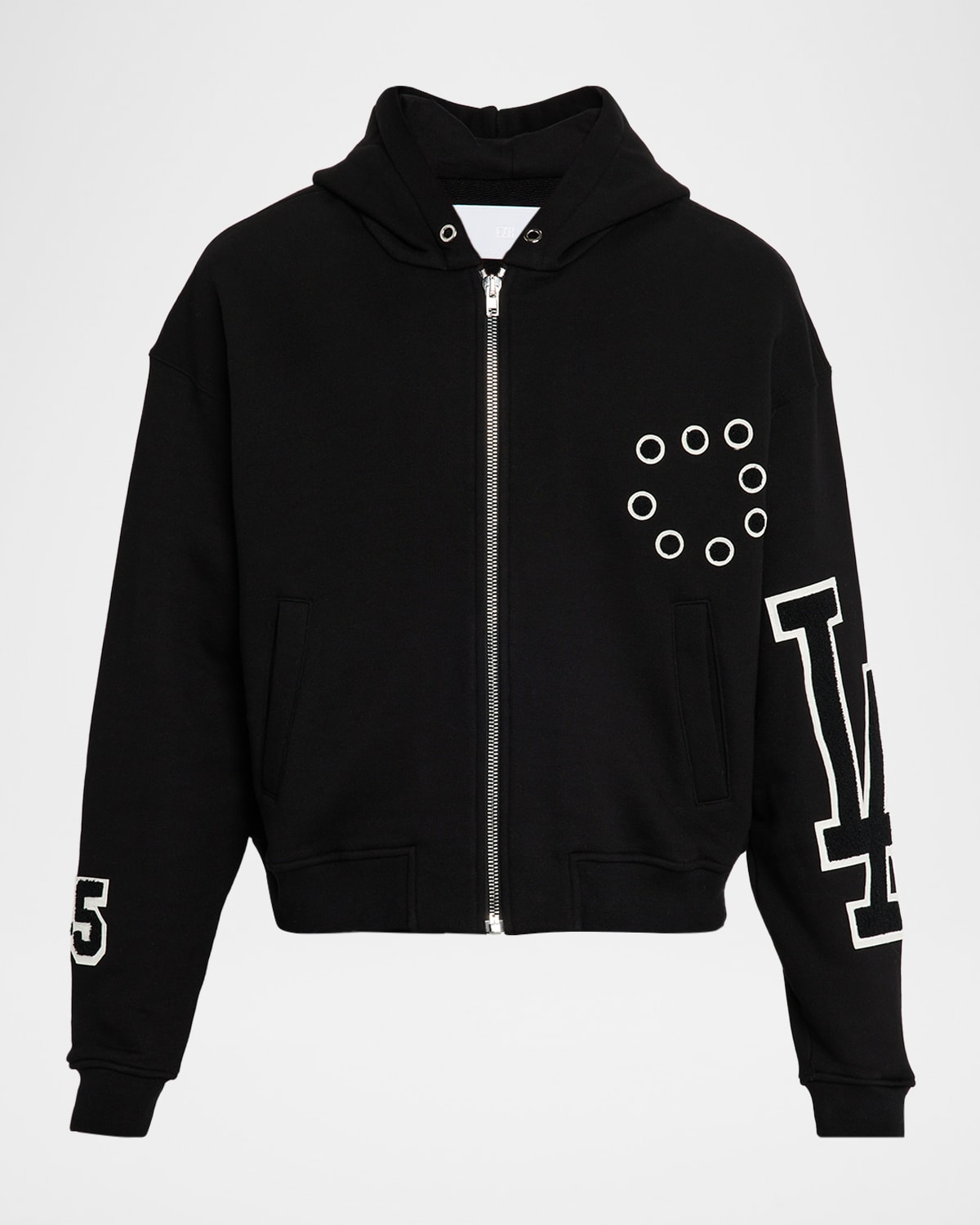 Ezr Men's L. A. Patch Full-zip Hoodie In Black