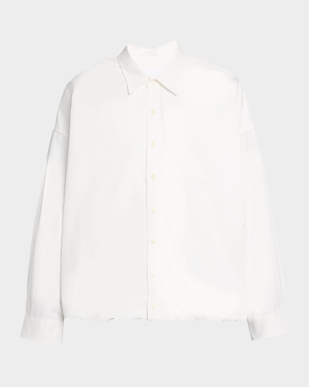 Ezr Men's Cotton Pocket Button-down Shirt In White