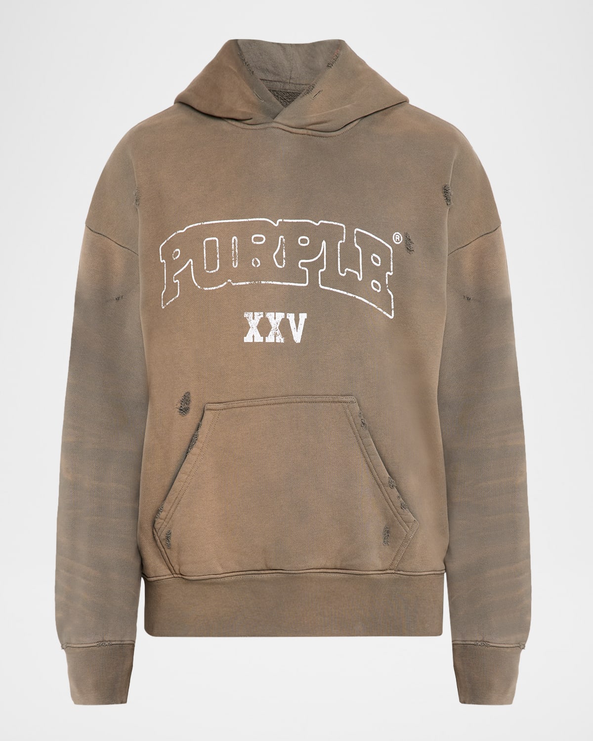 Purple Men's Slab Outline Fleece Hoodie In Brown