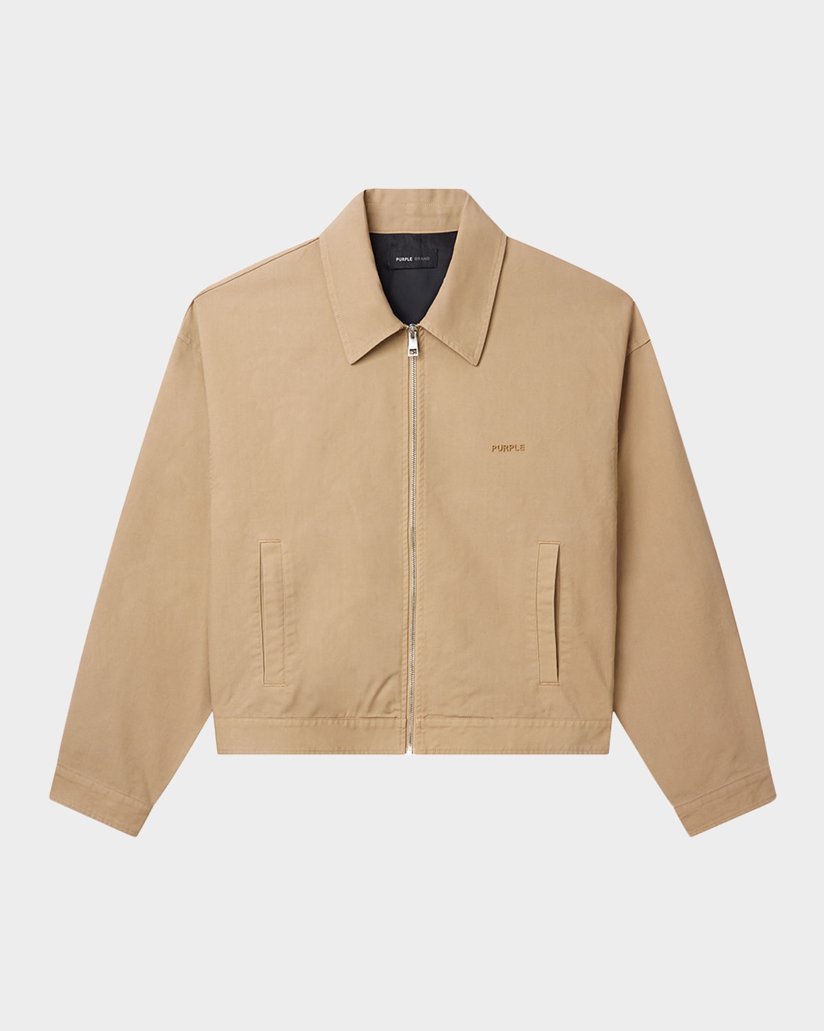 PURPLE Men's Poplin Full-Zip Logo Shirt Jacket