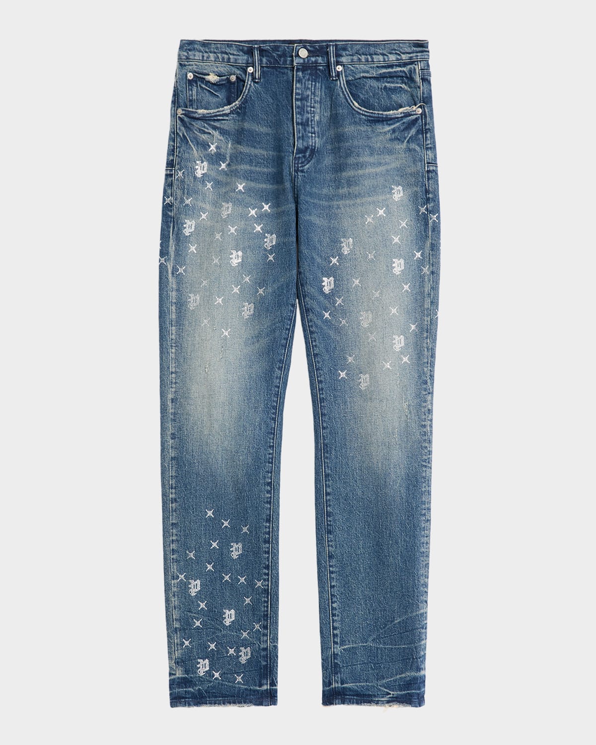 PURPLE Men's P005 Vintage Monogram Bling Jeans