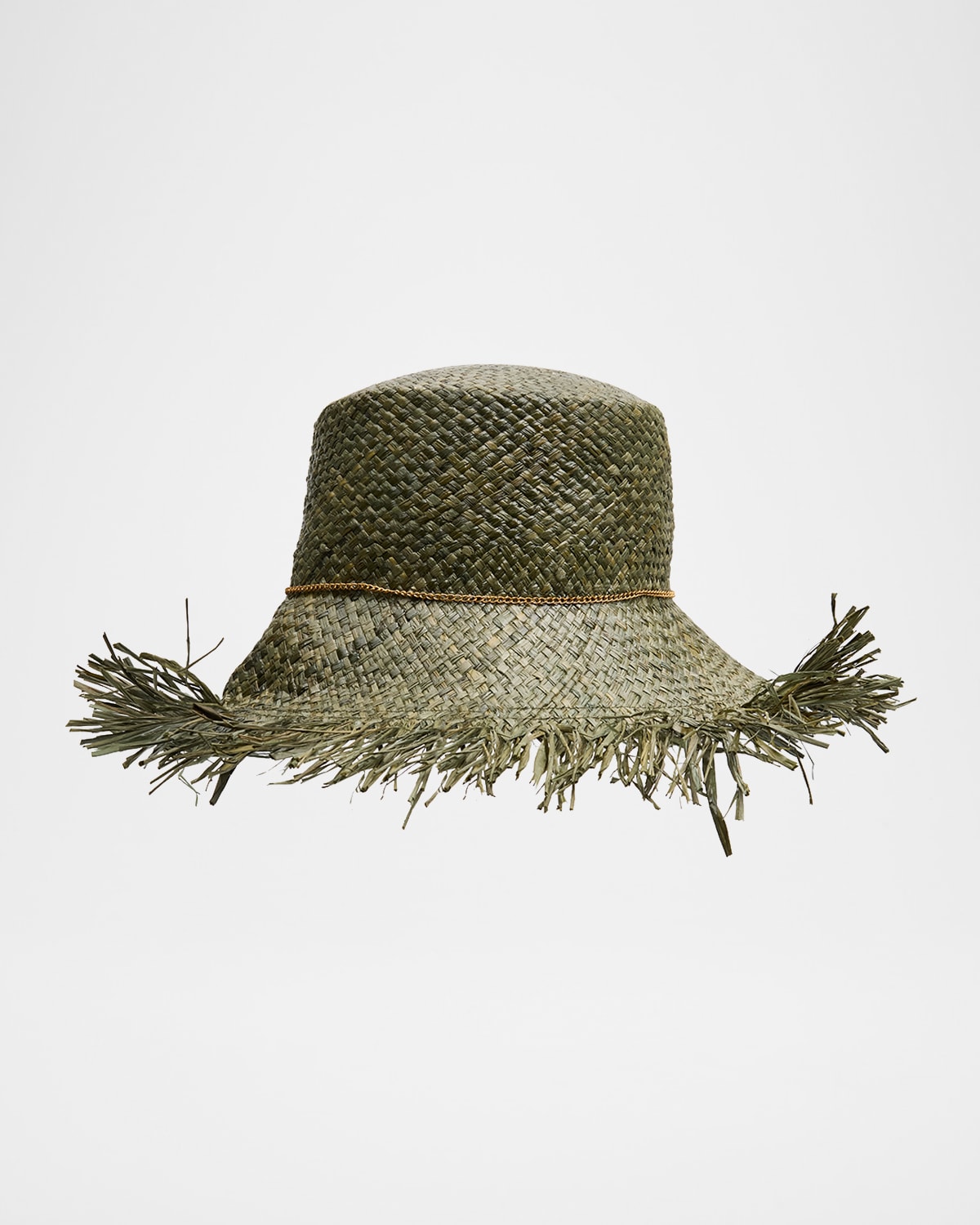 Eugenia Kim Jonah Frayed Raffia Bucket Hat In Green