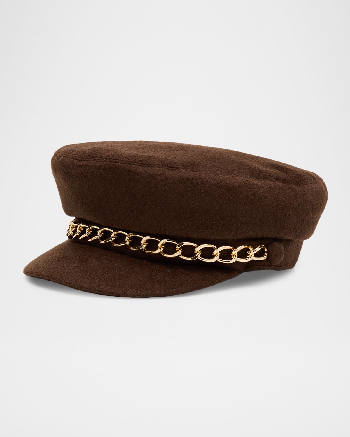 Eugenia Kim Marina Chain-embellished Newsboy Cap In Brown