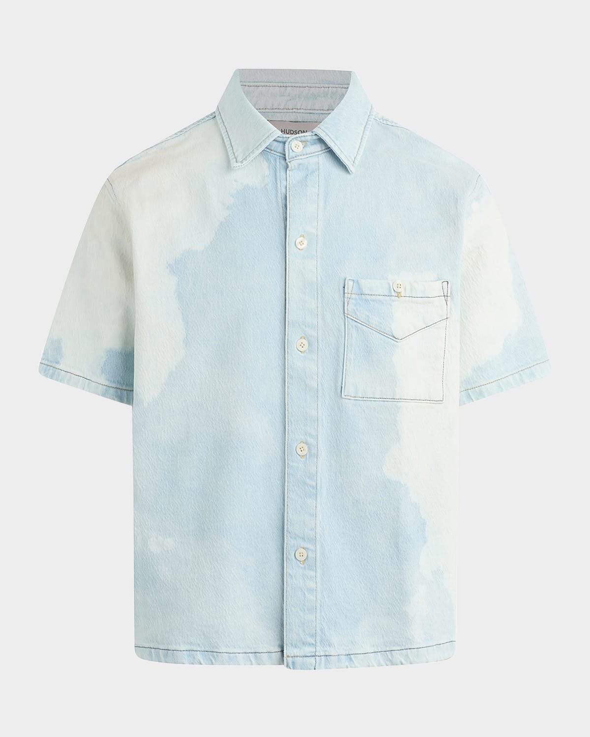 Men's Dyed Pocket Short-Sleeve Shirt