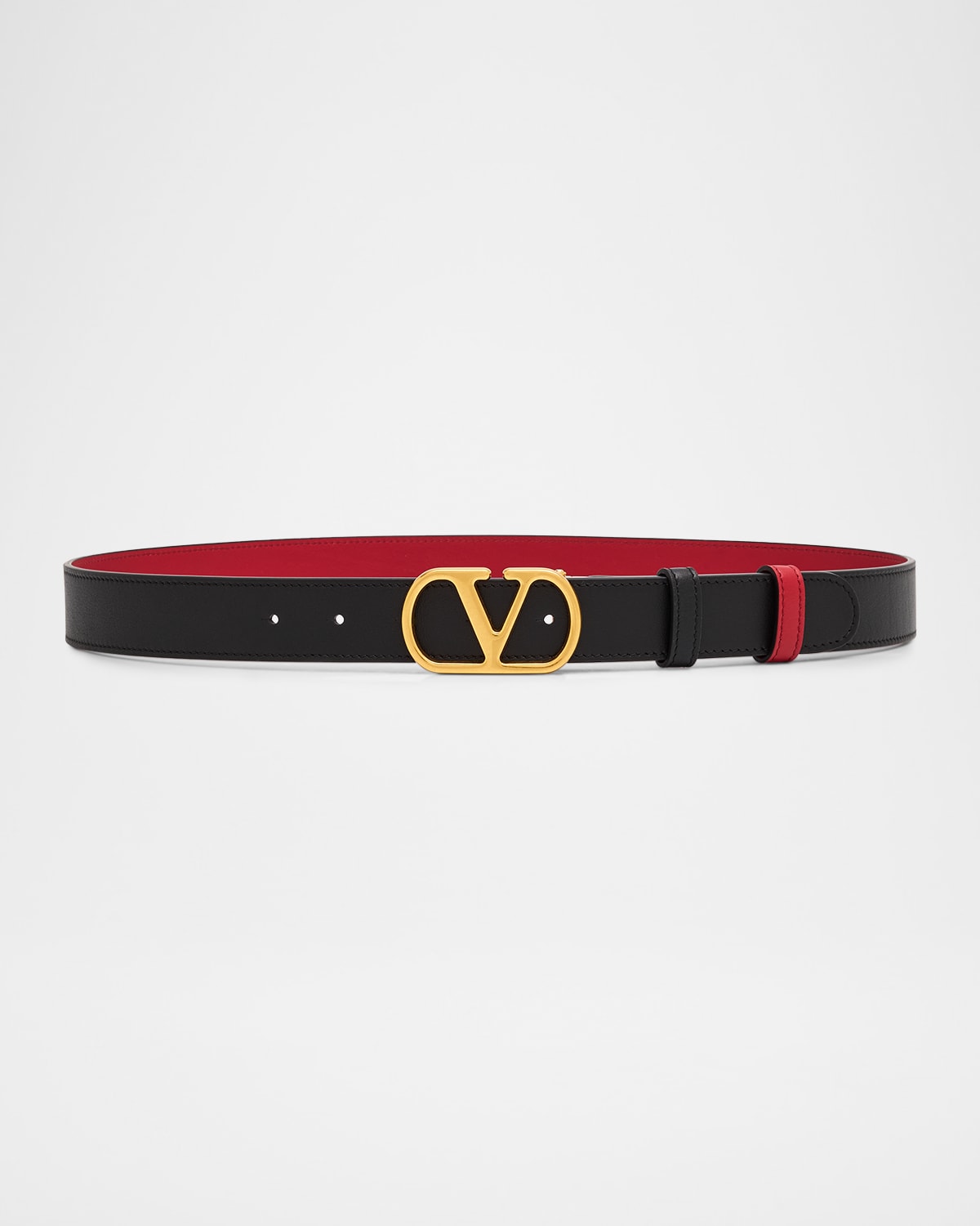 Valentino Vlogo Signature Reversible Leather Belt, 30mm In Brown