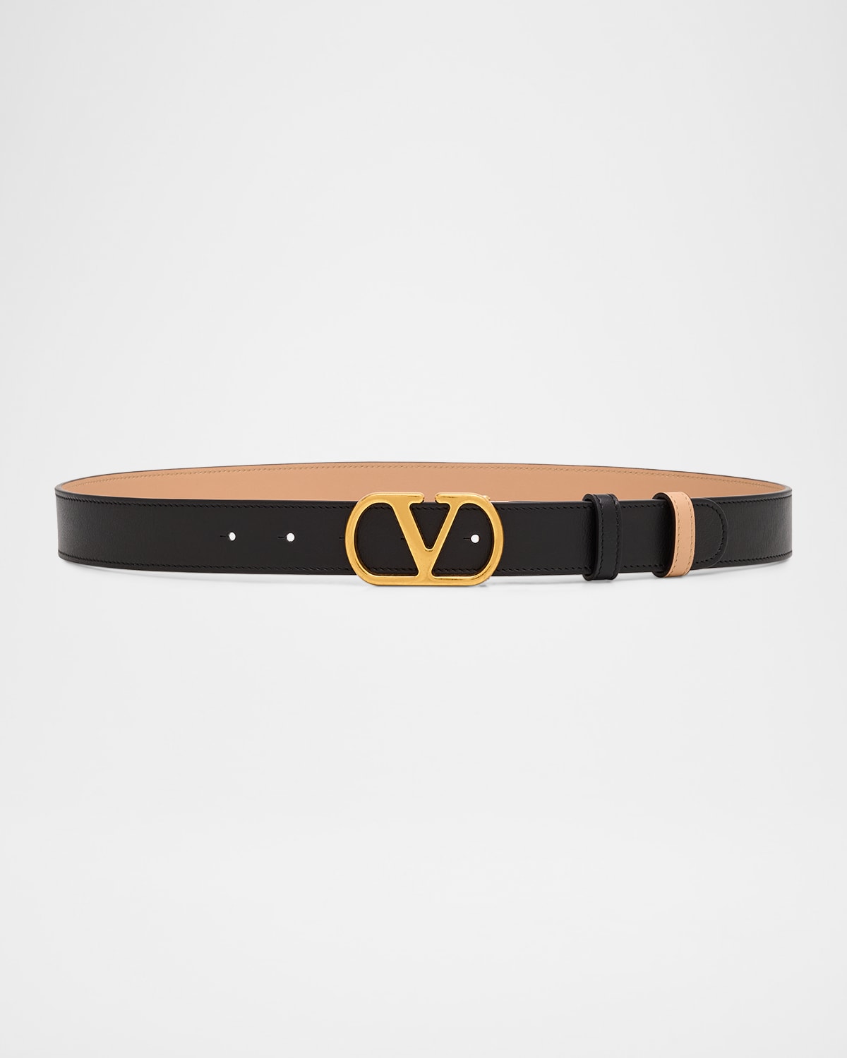 Valentino Vlogo Signature Reversible Leather Belt, 30mm In Brown