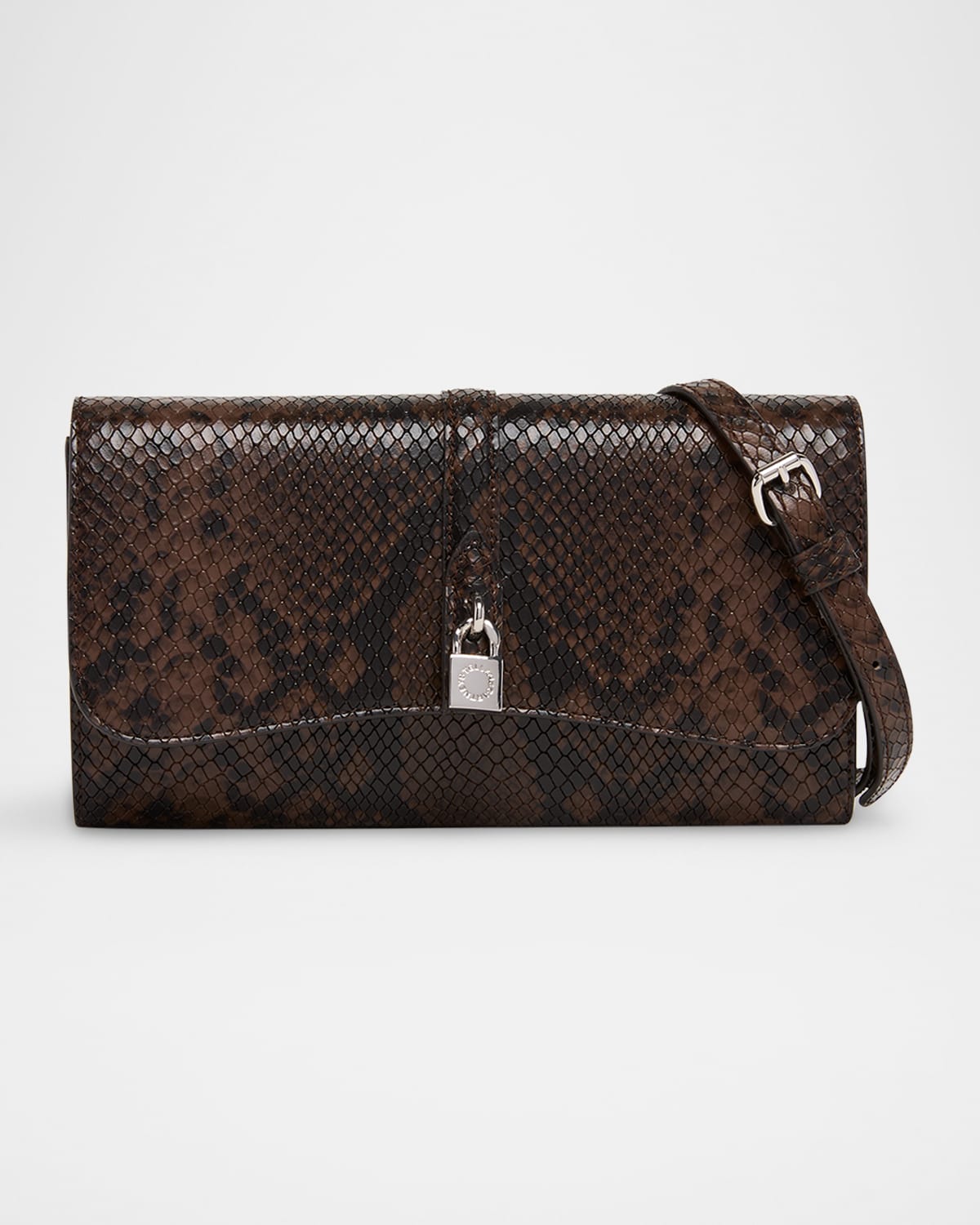 Stella Mccartney Ryder Vegan Snakeskin Crossbody Bag In Brown