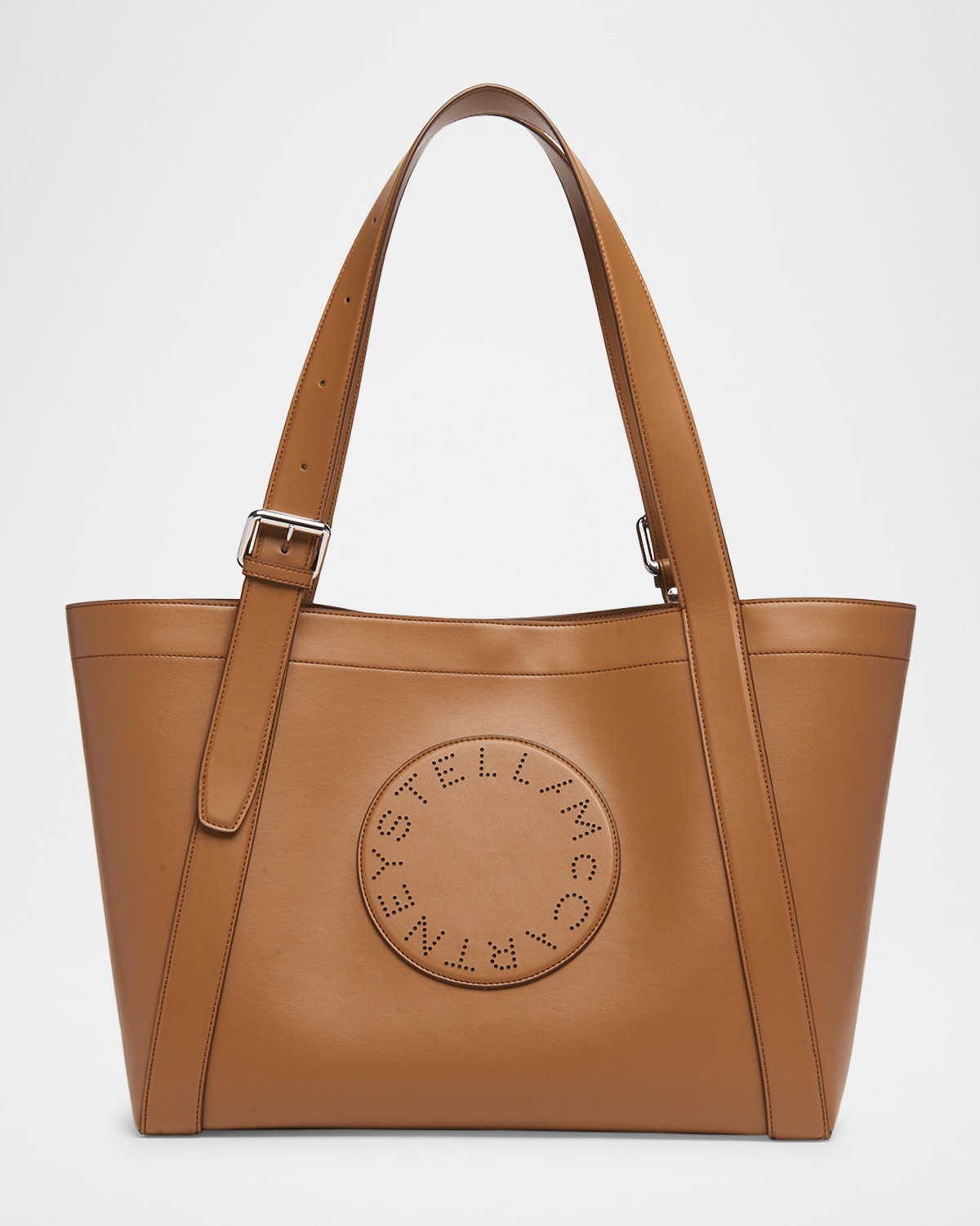 Stella Mccartney Vegan Leather Logo Tote Bag In Brown