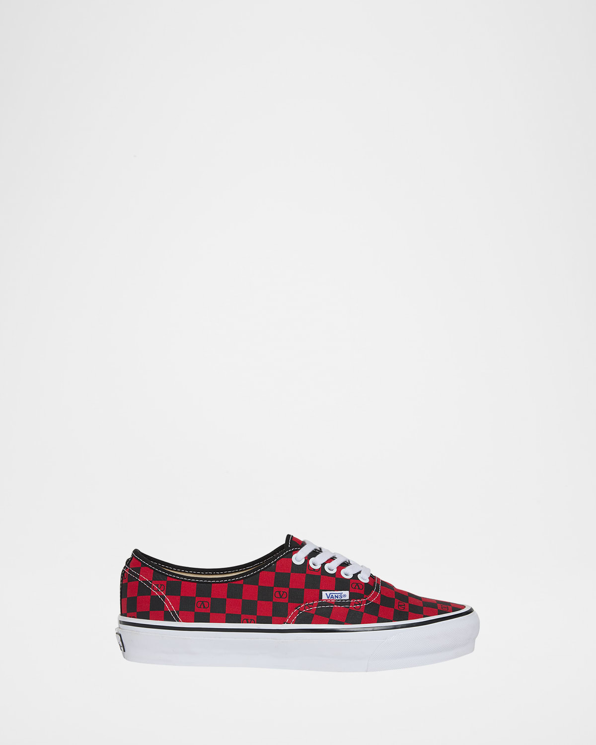 Valentino Garavani X Vans Men's Tess St Vlogo Check Canvas Low-top Sneakers In Red